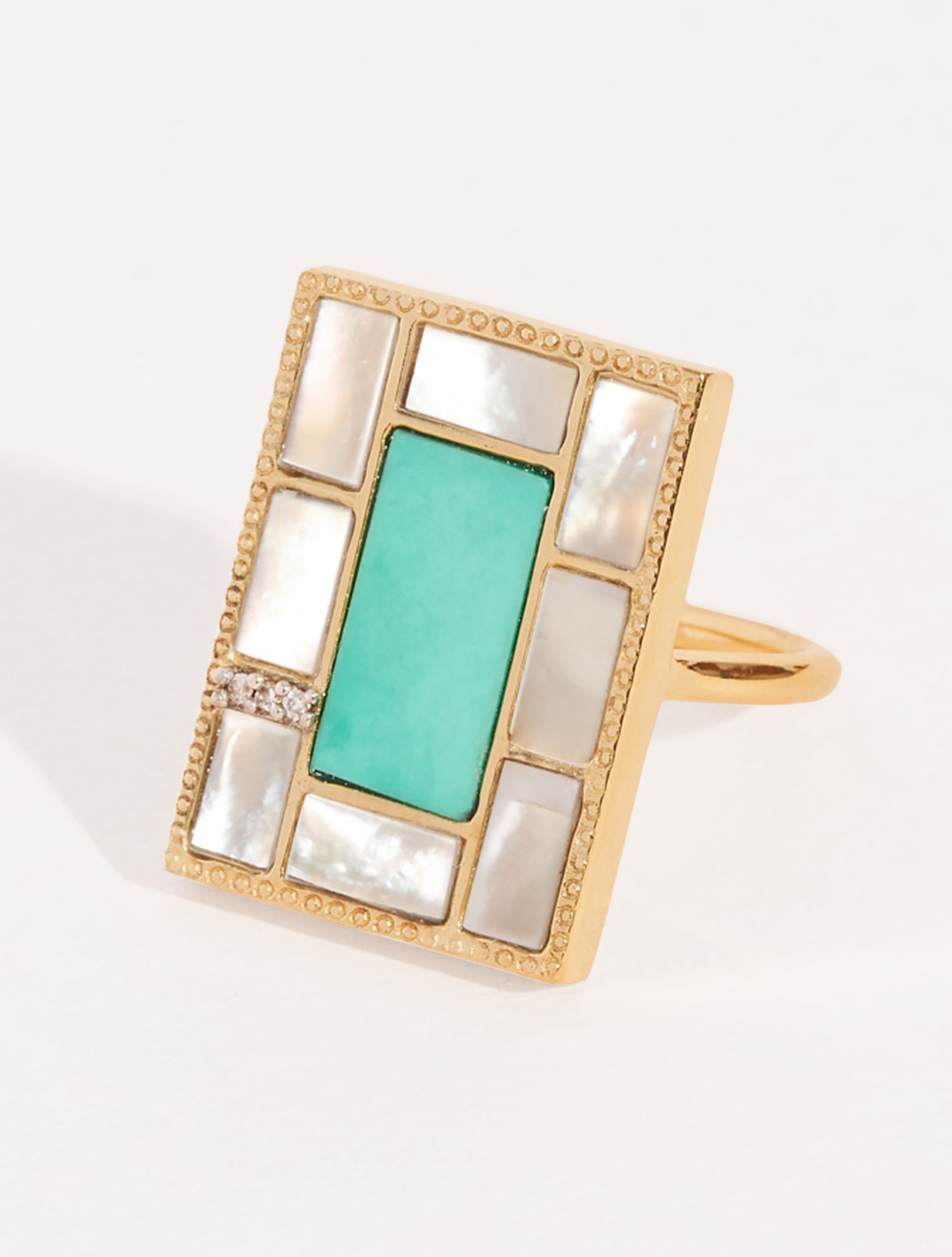 Bague Mara - Nacre / Turquoise