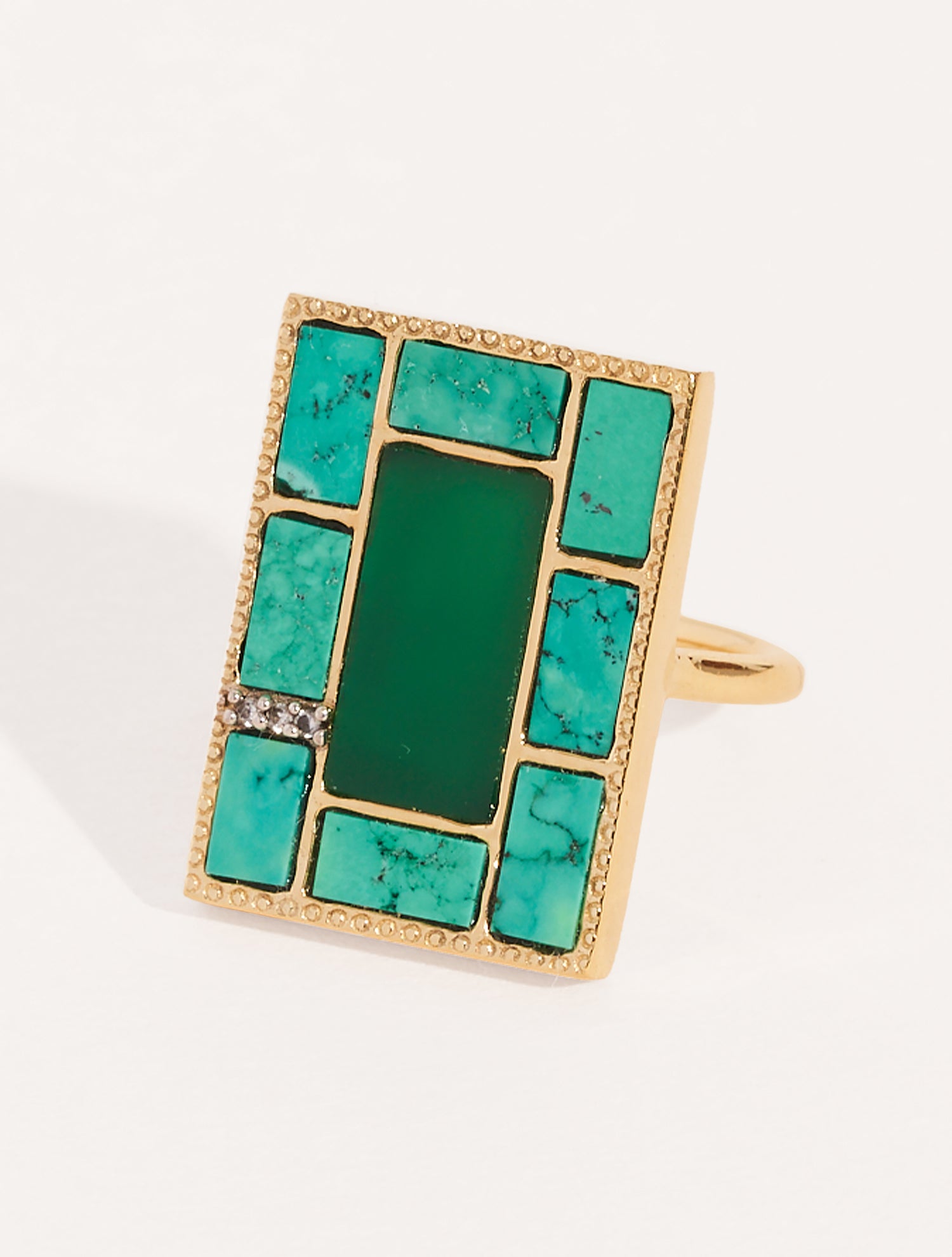 Bague Mara - Onyx Vert / Turquoise