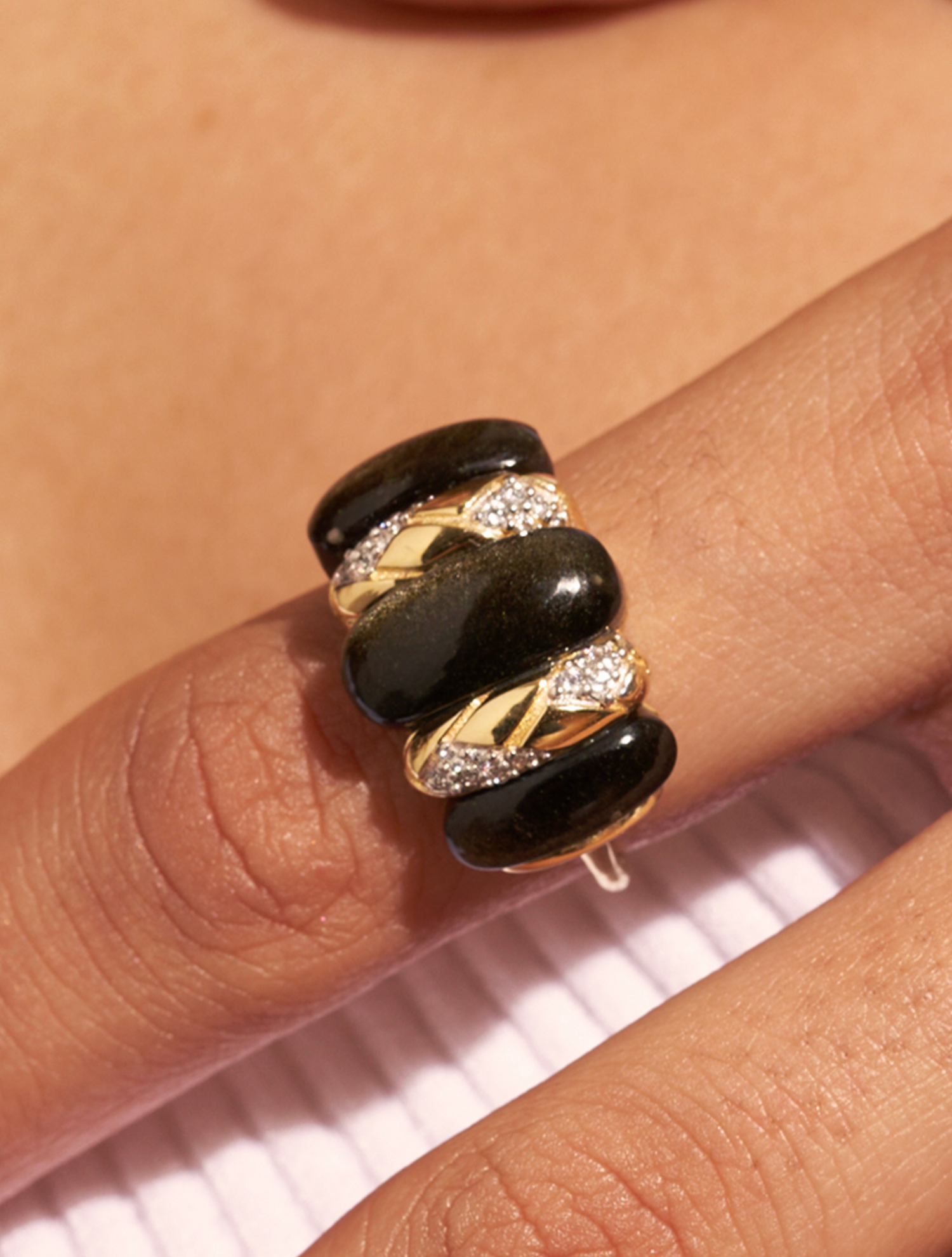 Bague Oro - Obsidienne