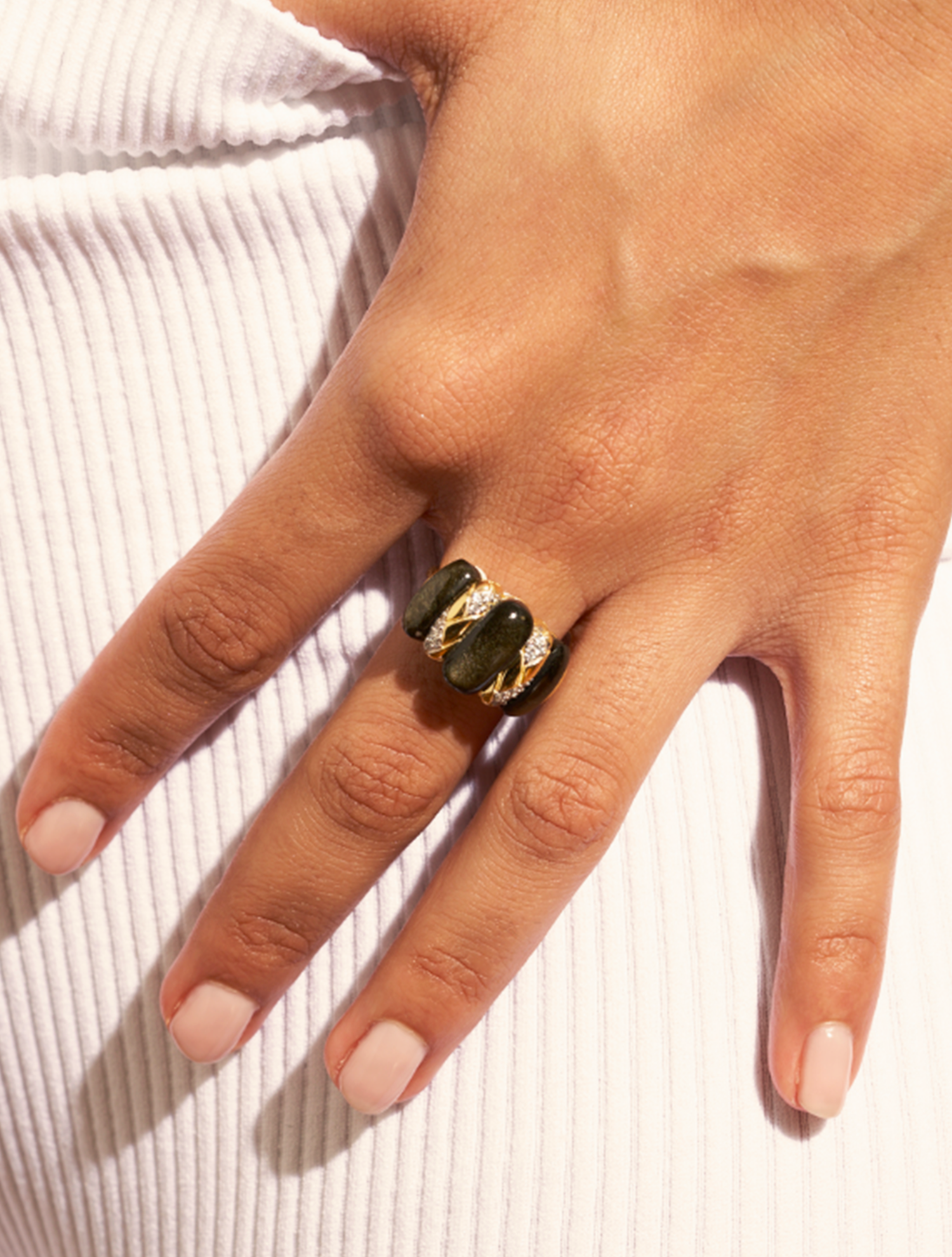 Bague Oro - Obsidienne