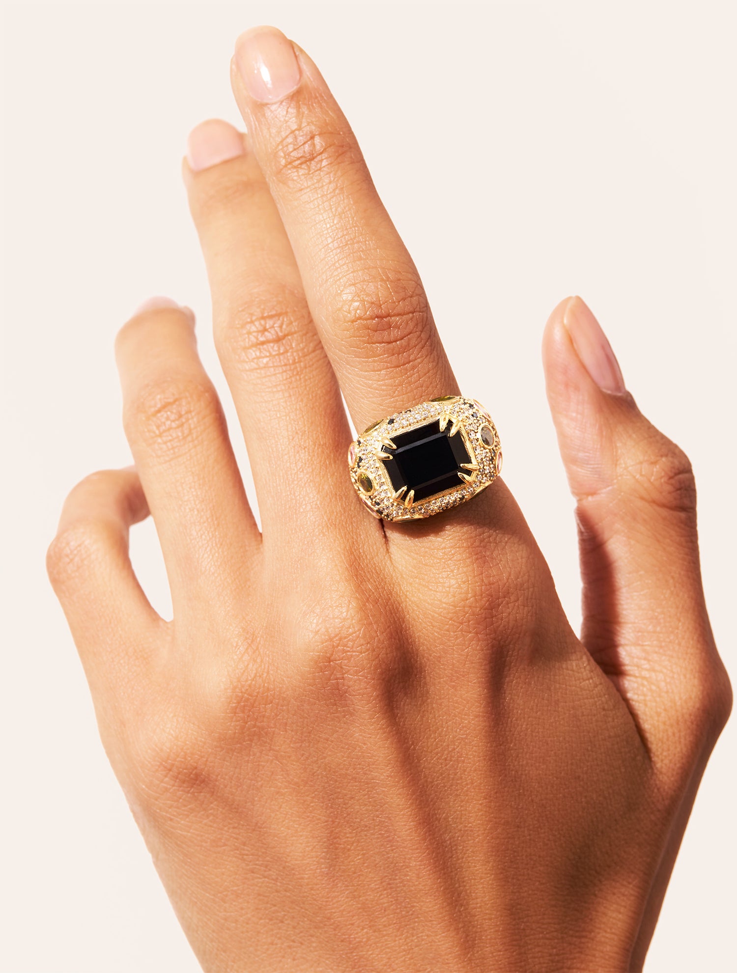 Panther Ring - Black Colored Quartz