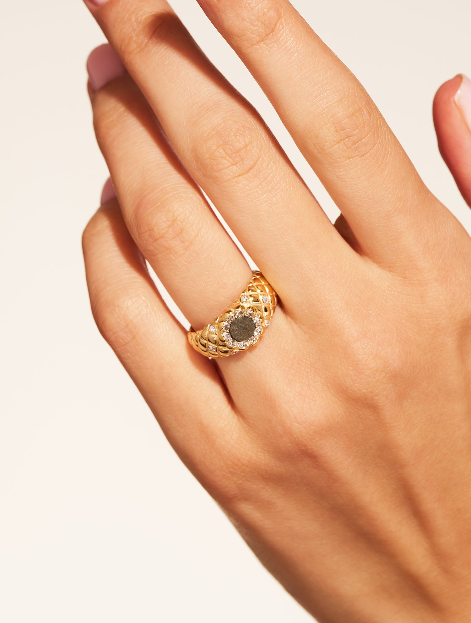 Bague Rive D'or - Obsidienne dorée