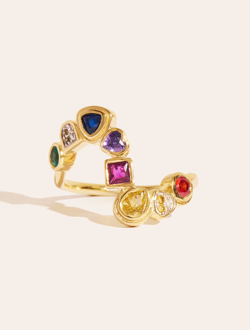 Bague Rivière - Zircons multicolores