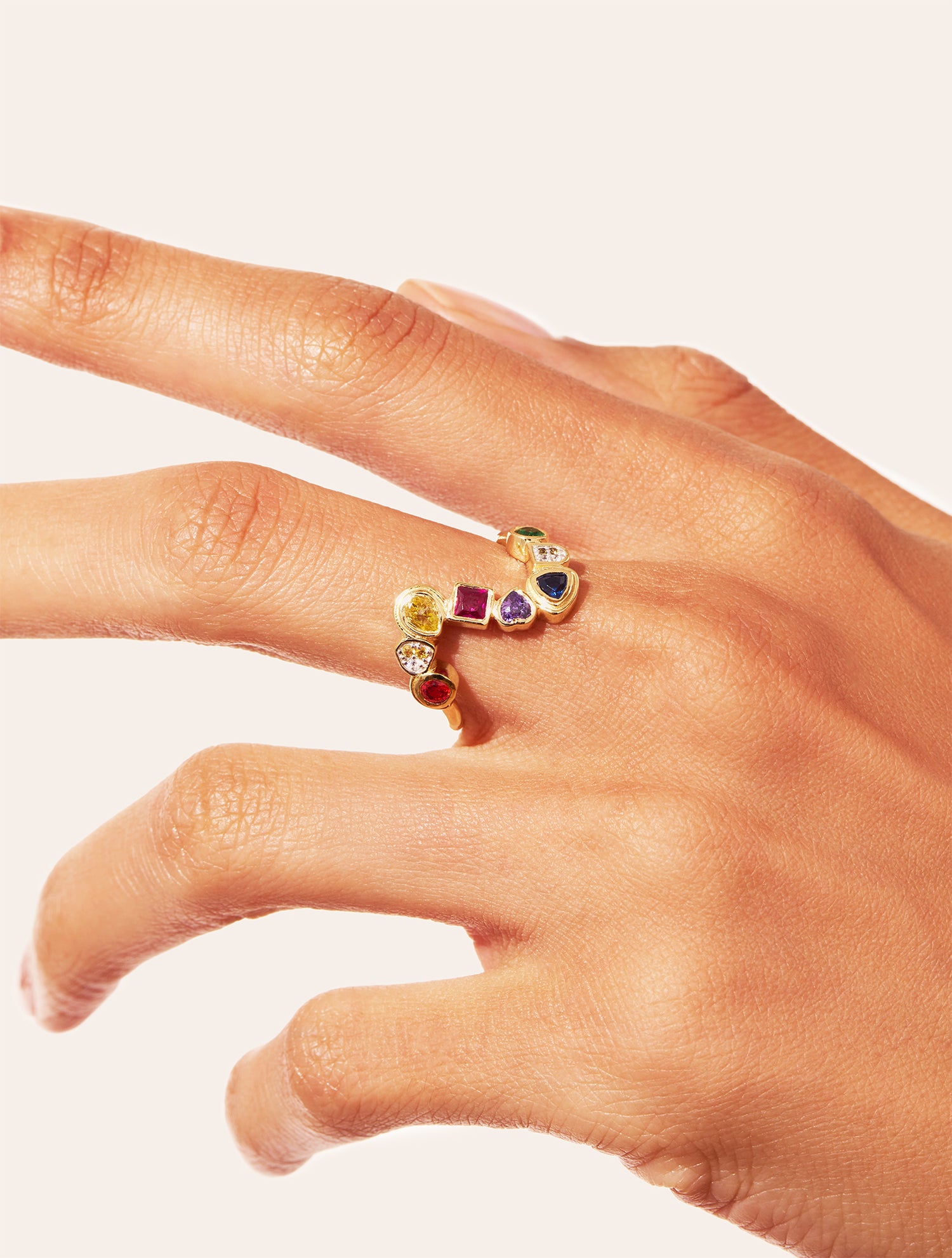 Rivière Ring – Multicolored Zircons