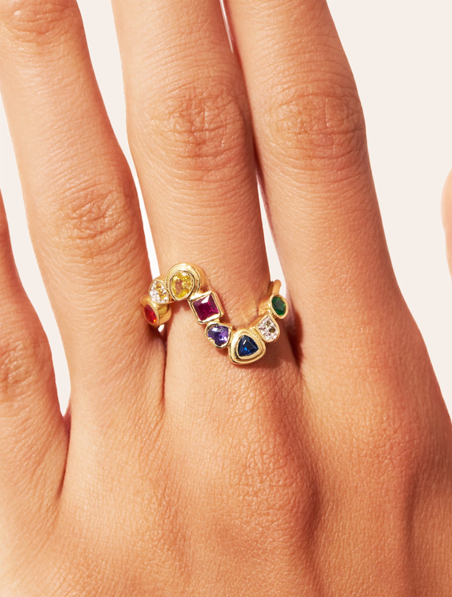 Rivière Ring – Multicolored Zircons