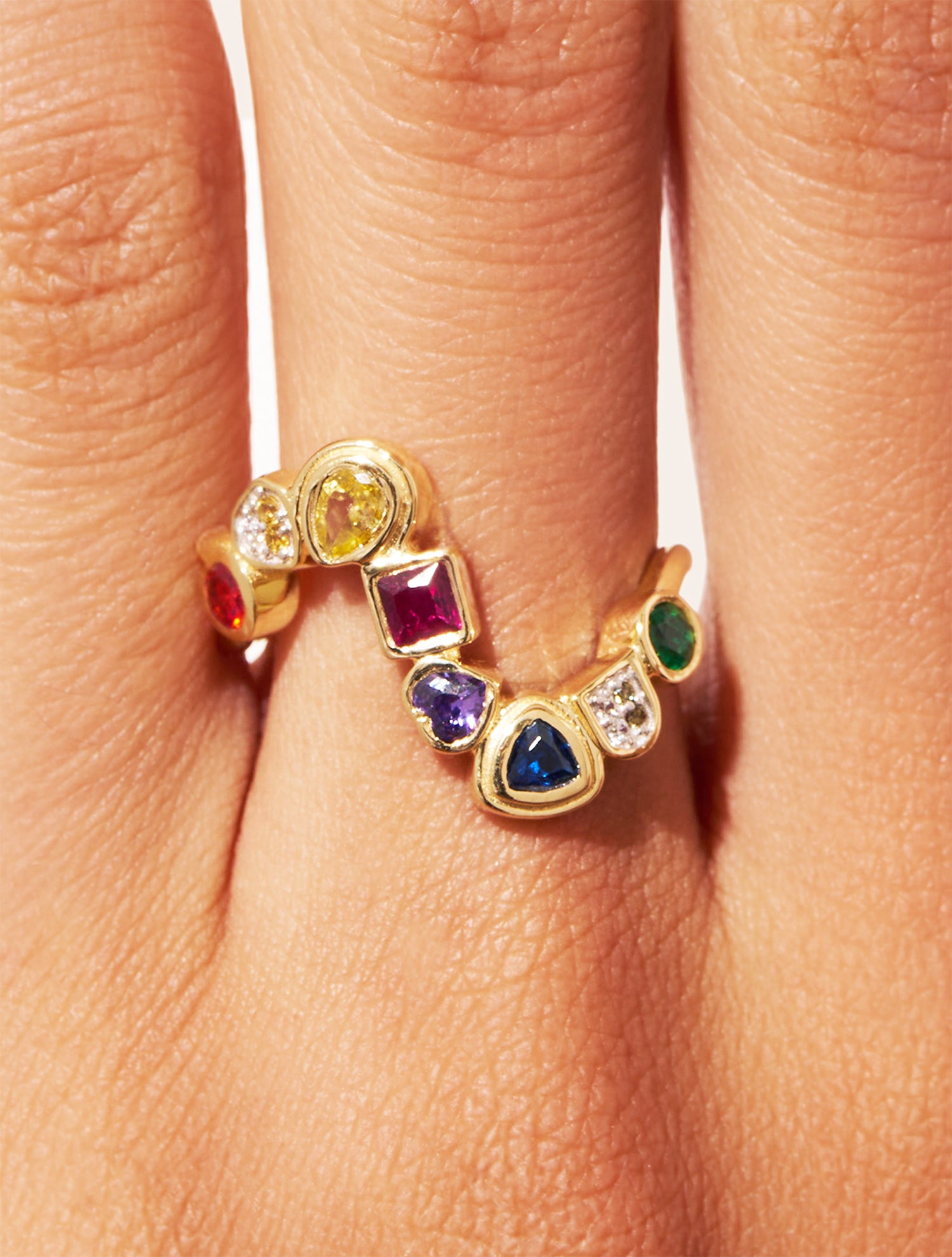 Rivière Ring – Multicolored Zircons