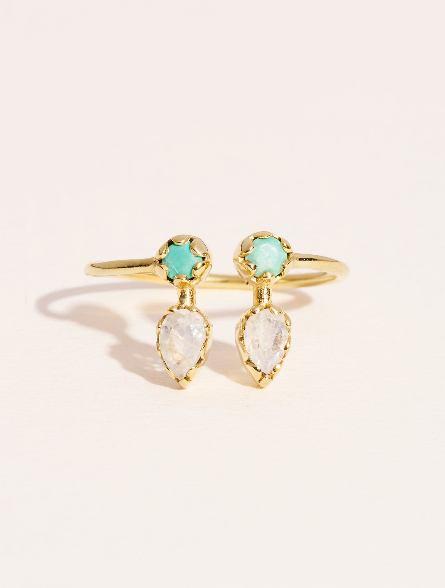 Bague Safra - Turquoise et Pierre de Lune