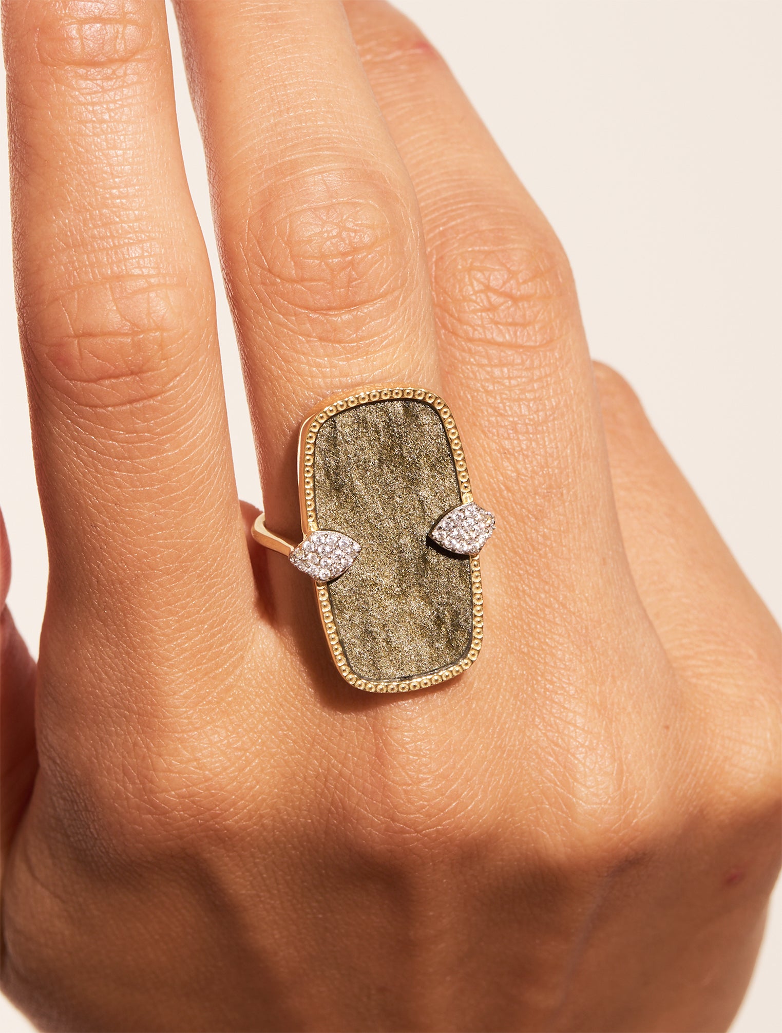 Sangha Ring - Golden Obsidian