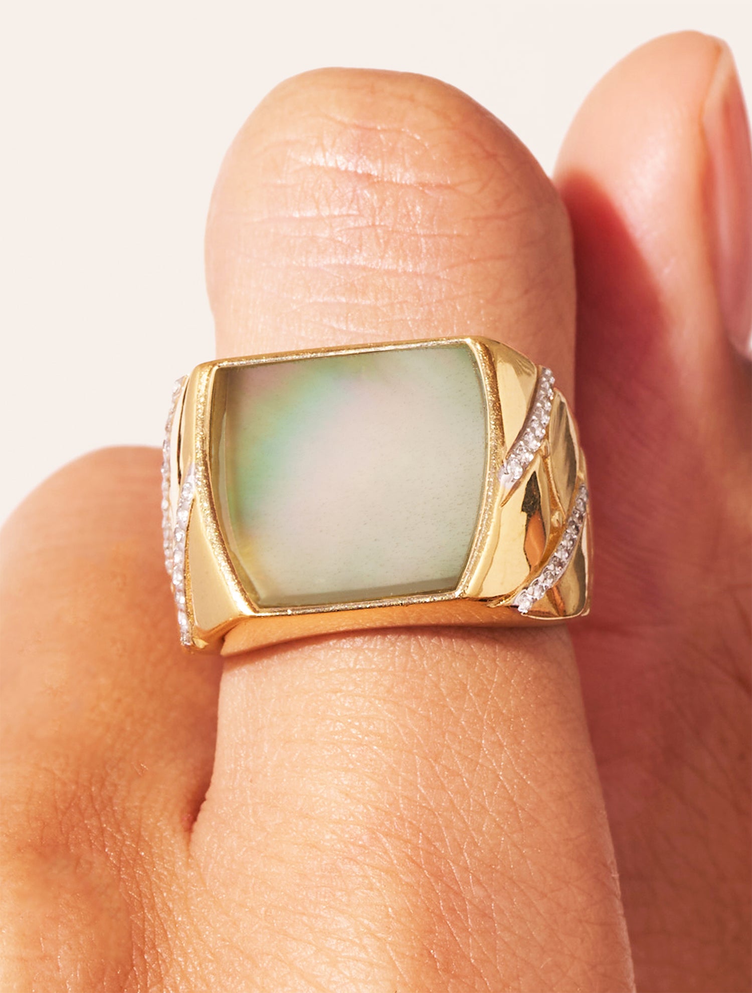 Bague Seema - Nacre Grise