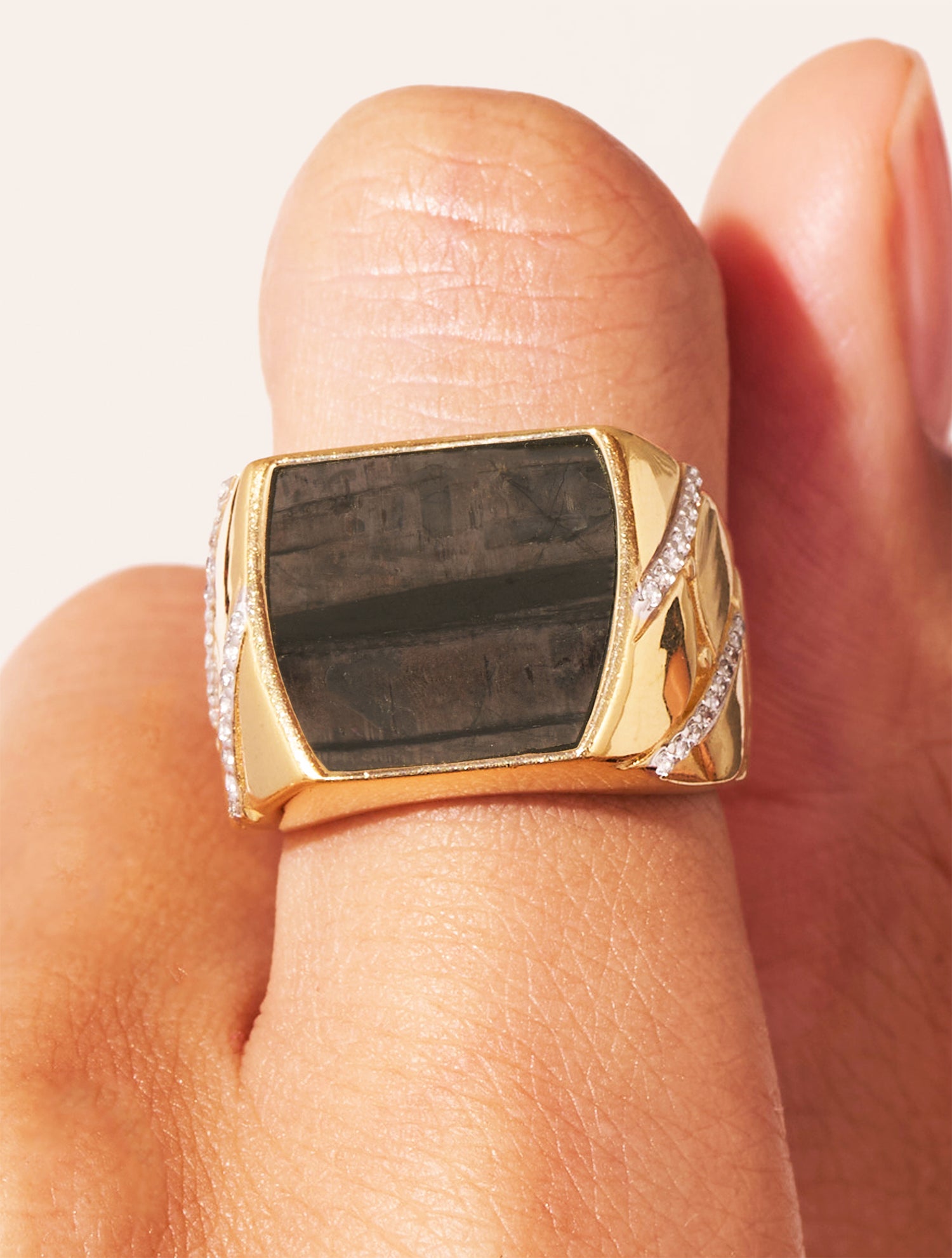 Bague Seema - Onyx Texturé