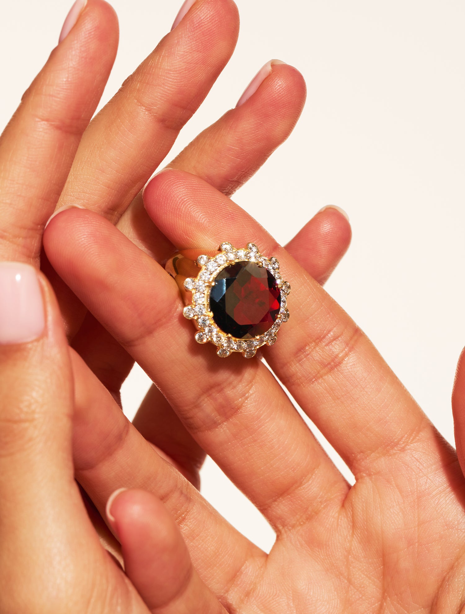 Bague Soleil sauvage - Quartz coloré grenat