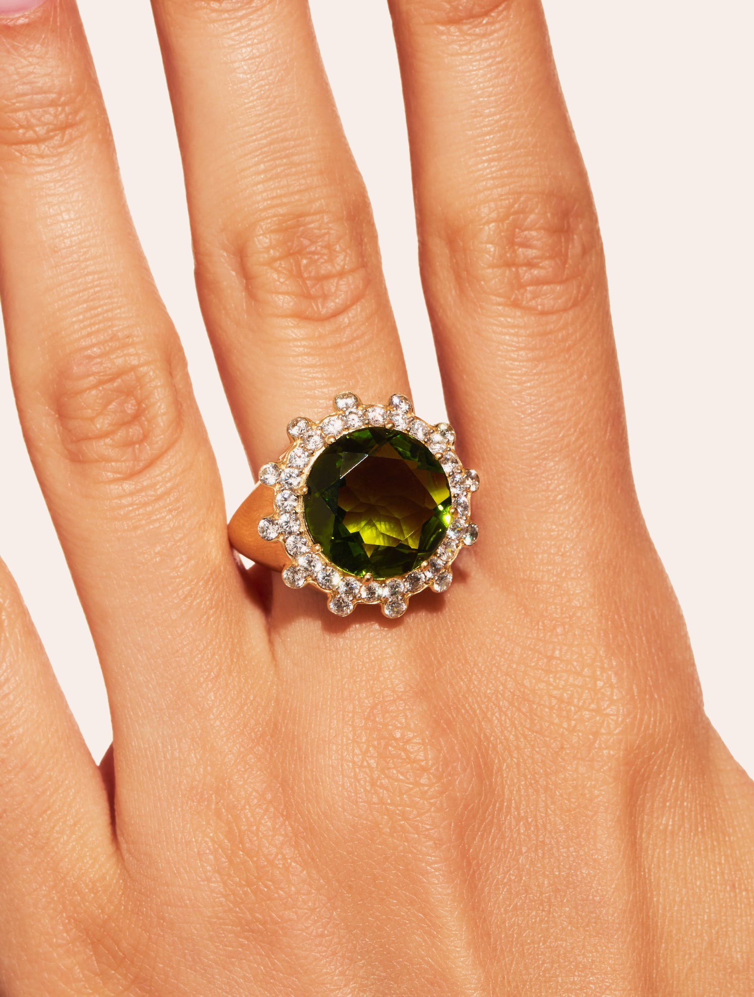 Bague Soleil sauvage - Quartz coloré vert