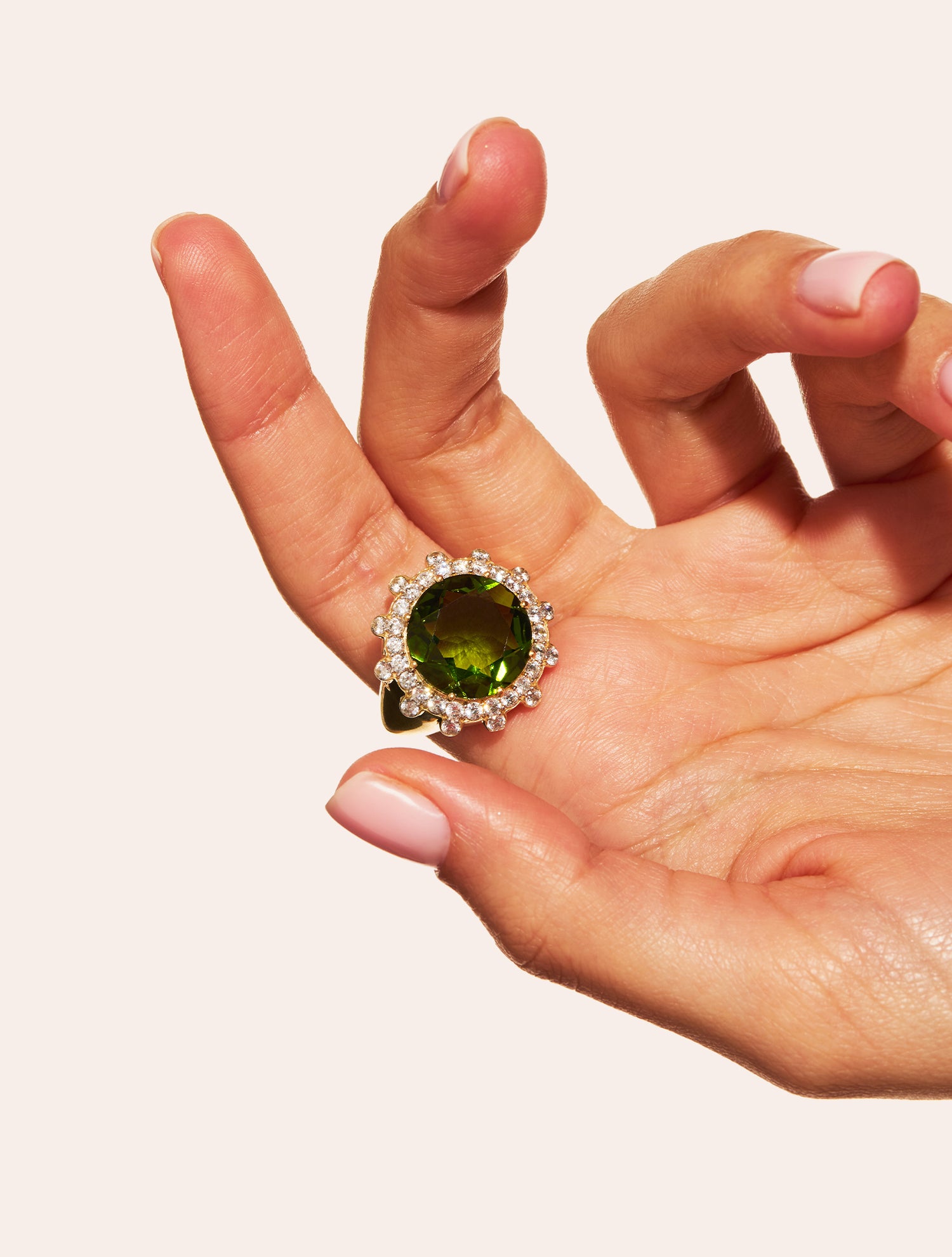 Bague Soleil sauvage - Quartz coloré vert