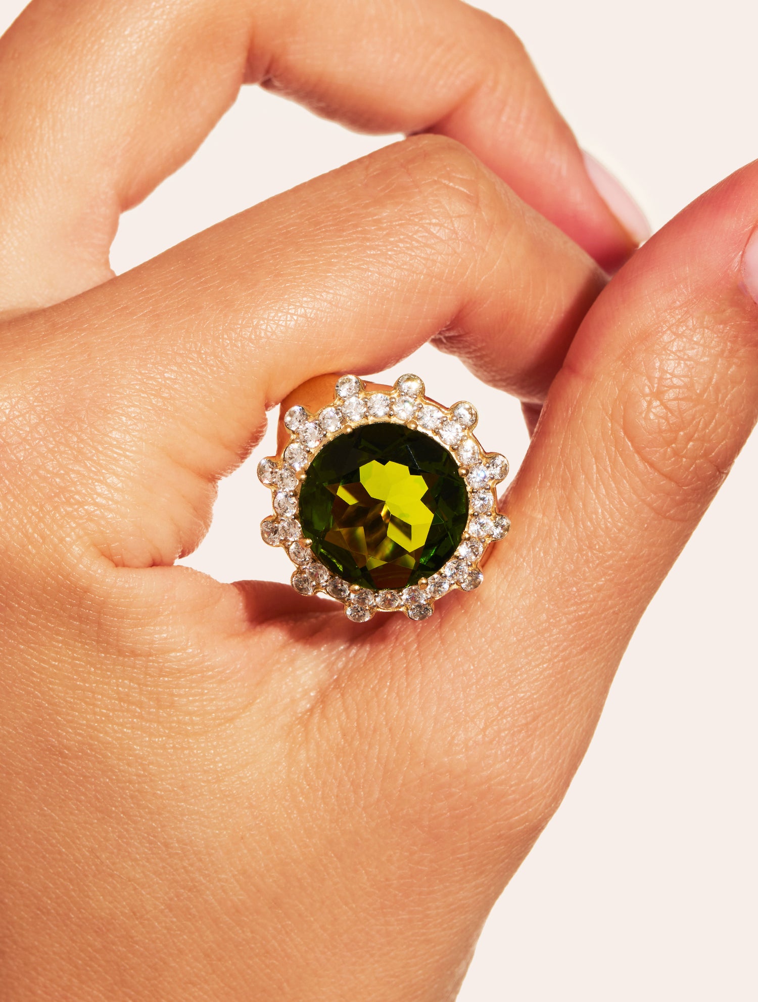 Bague Soleil sauvage - Quartz coloré vert