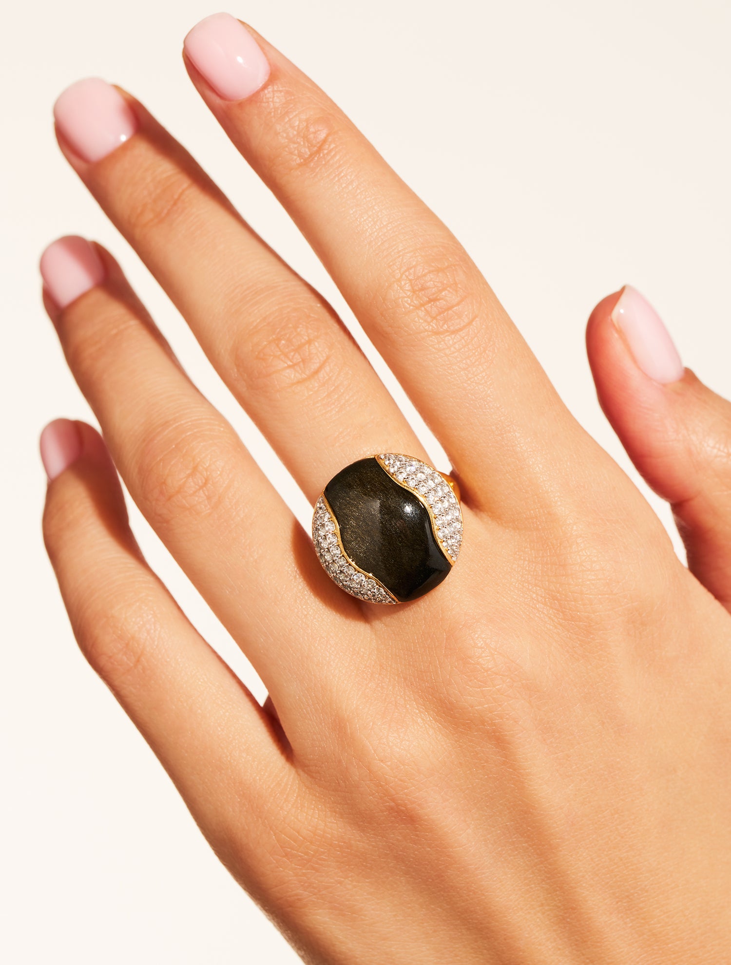 Bague Vertige - Obsidienne dorée