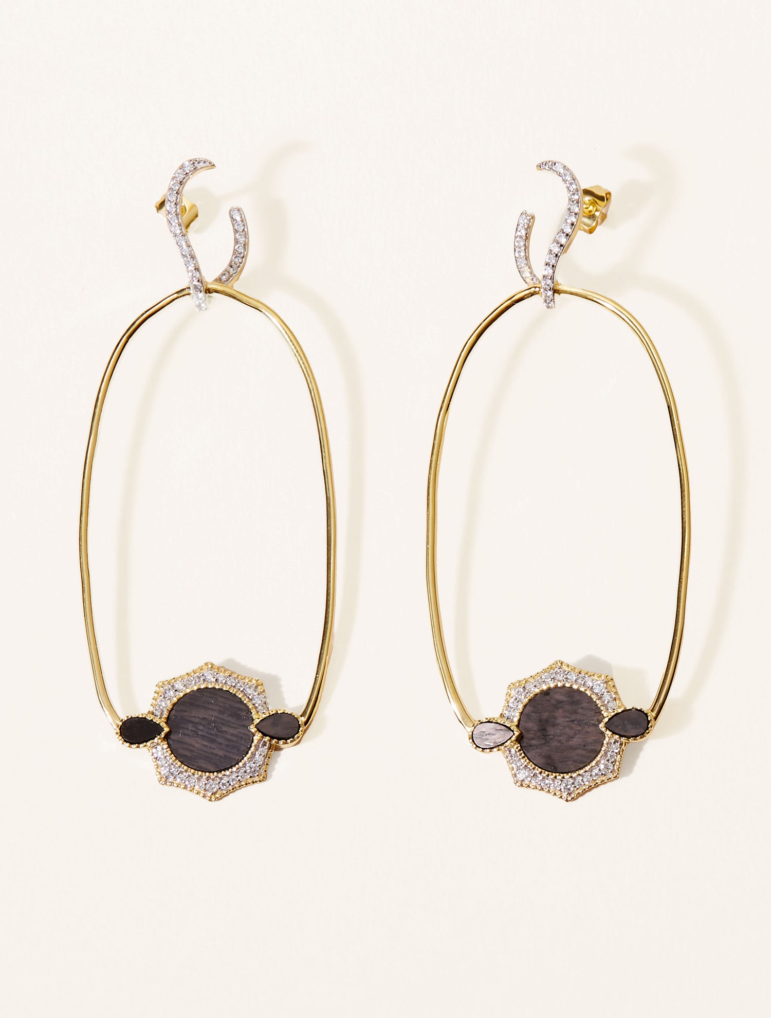 Janih Earrings - Textured Onyx