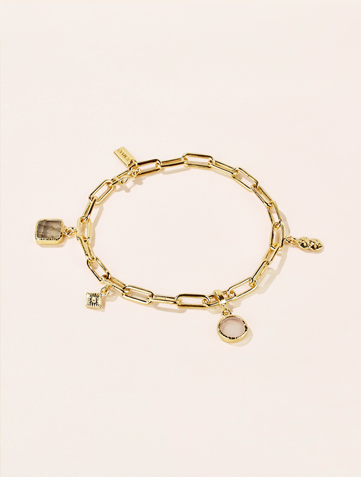 Bracelet Arya - Labradorite et Quartz Rose