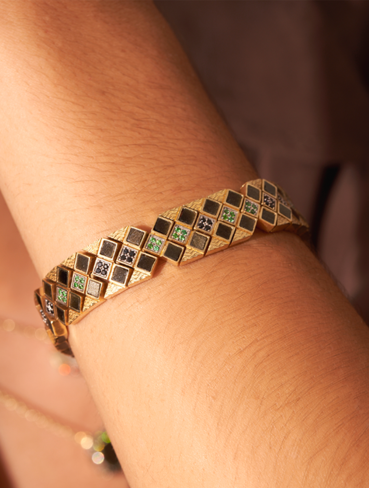 Bracelet Idylle - Obsidienne Dorée