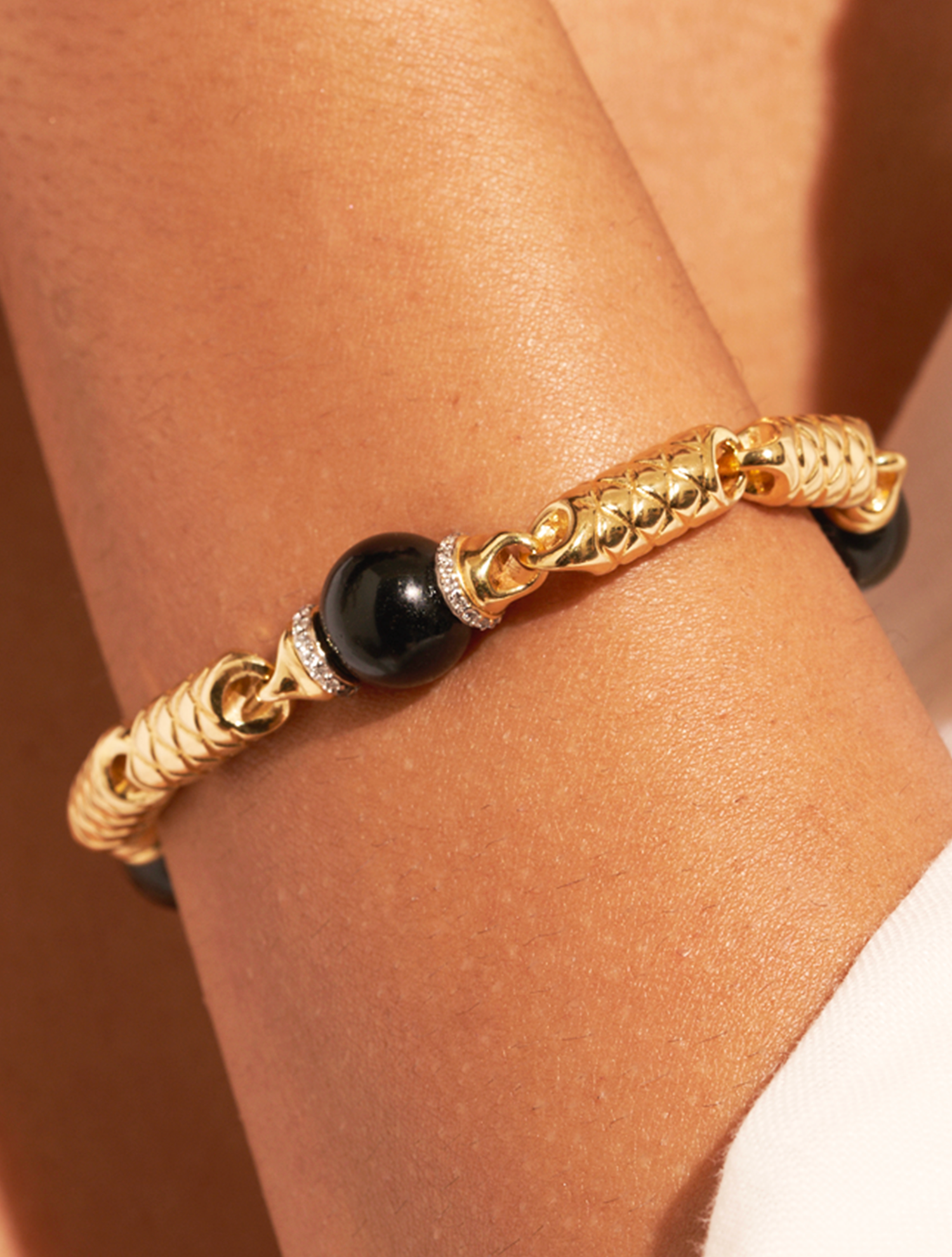 Bracelet Oro - Obsidienne Dorée