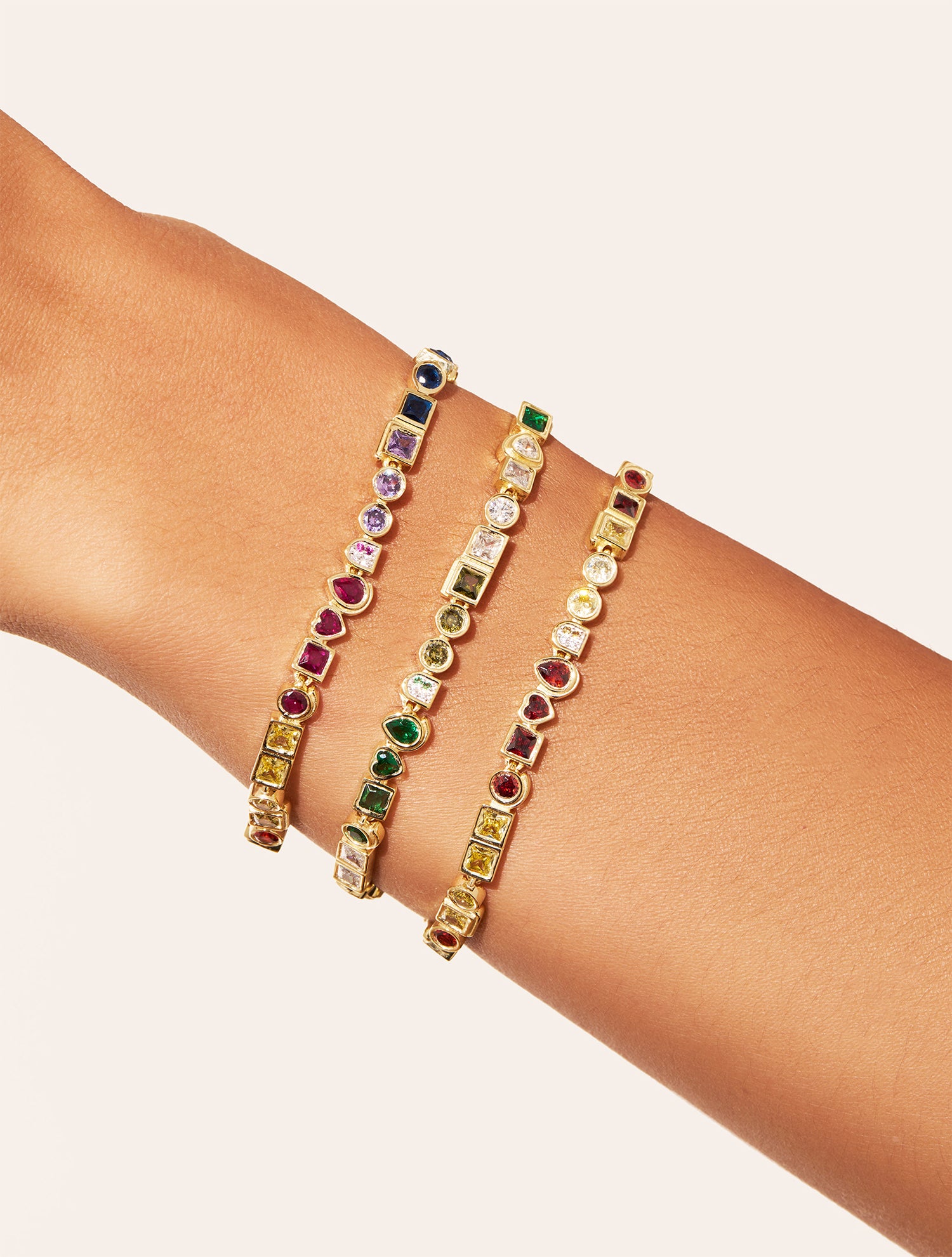 Bracelet Rivière - Zircons verts