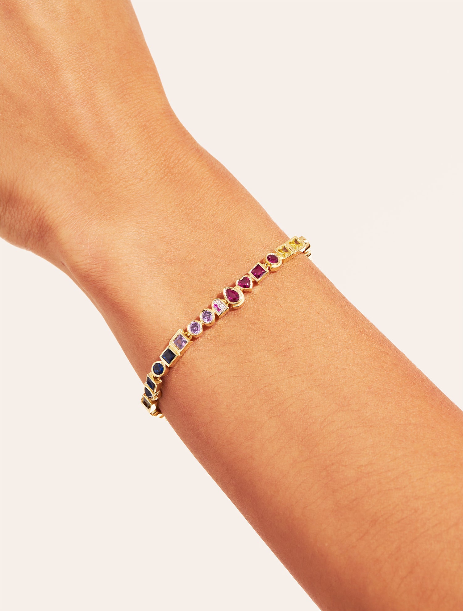 Bracelet Rivière - Zircons multicolores