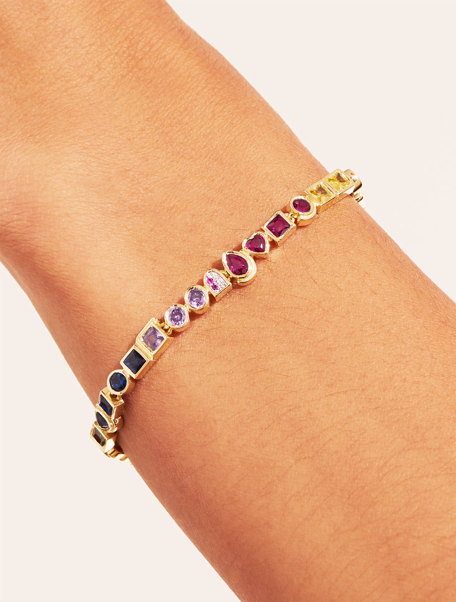 Bracelet Rivière - Zircons multicolores