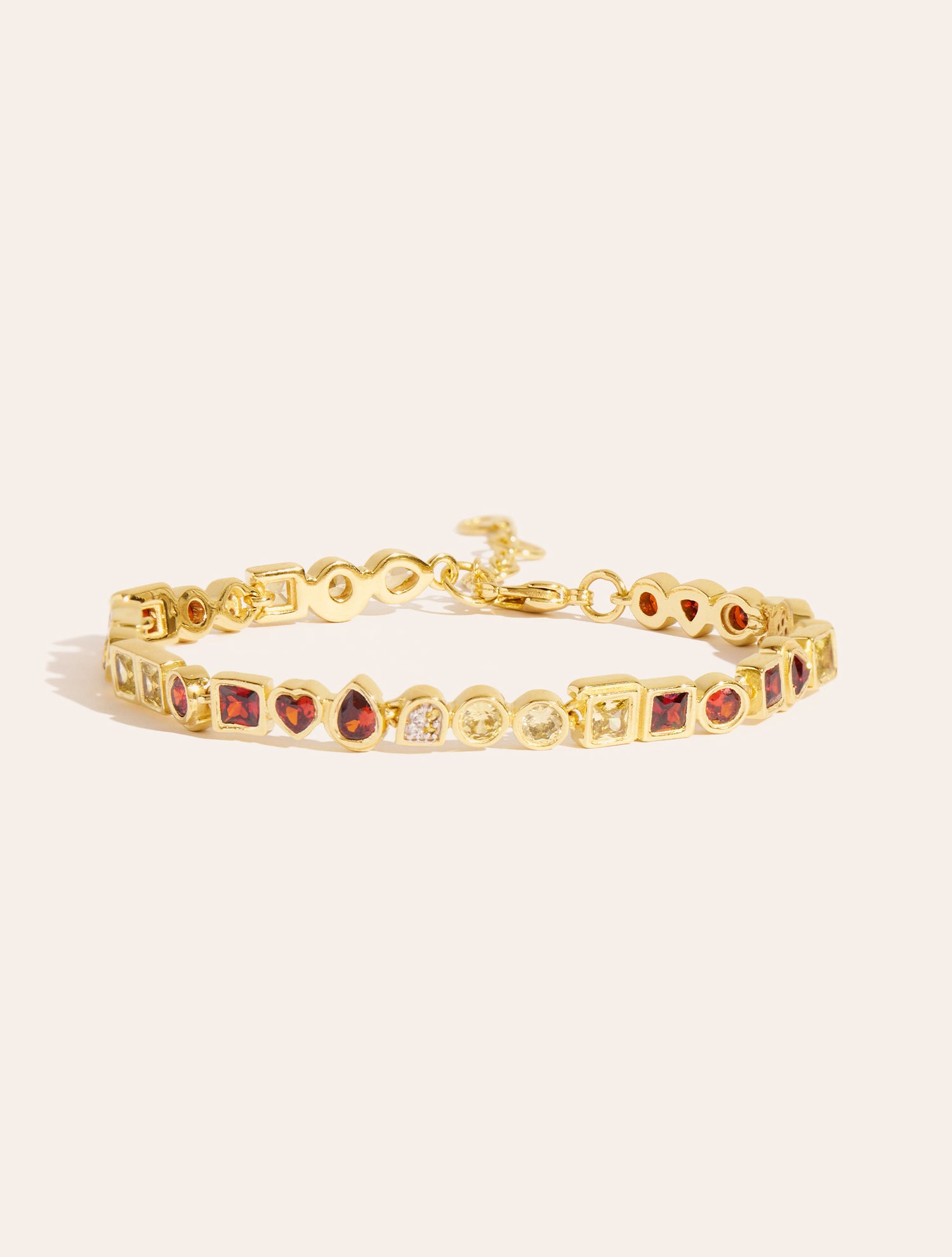 Bracelet Rivière - Zircons jaunes et grenat