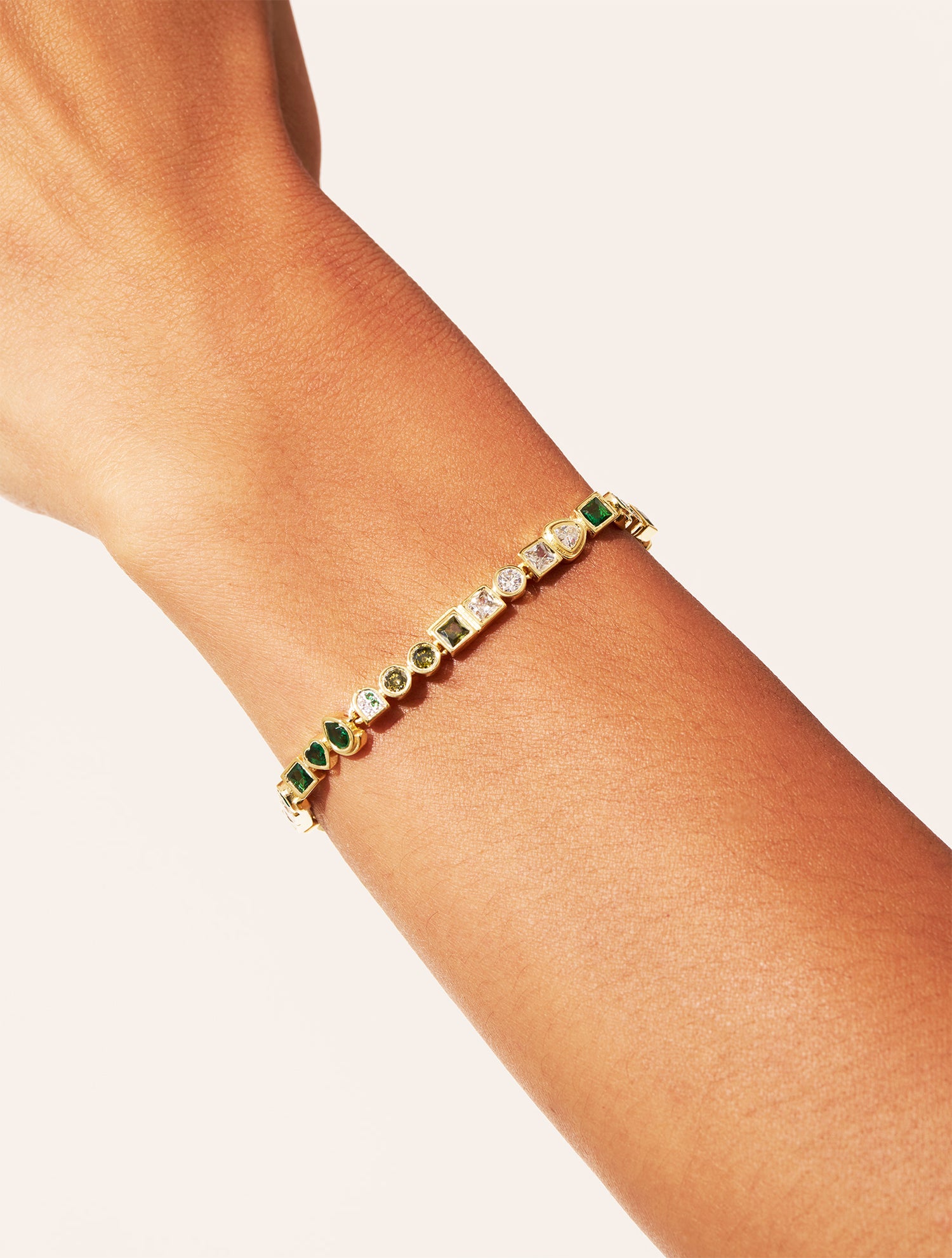 Bracelet Rivière - Zircons verts