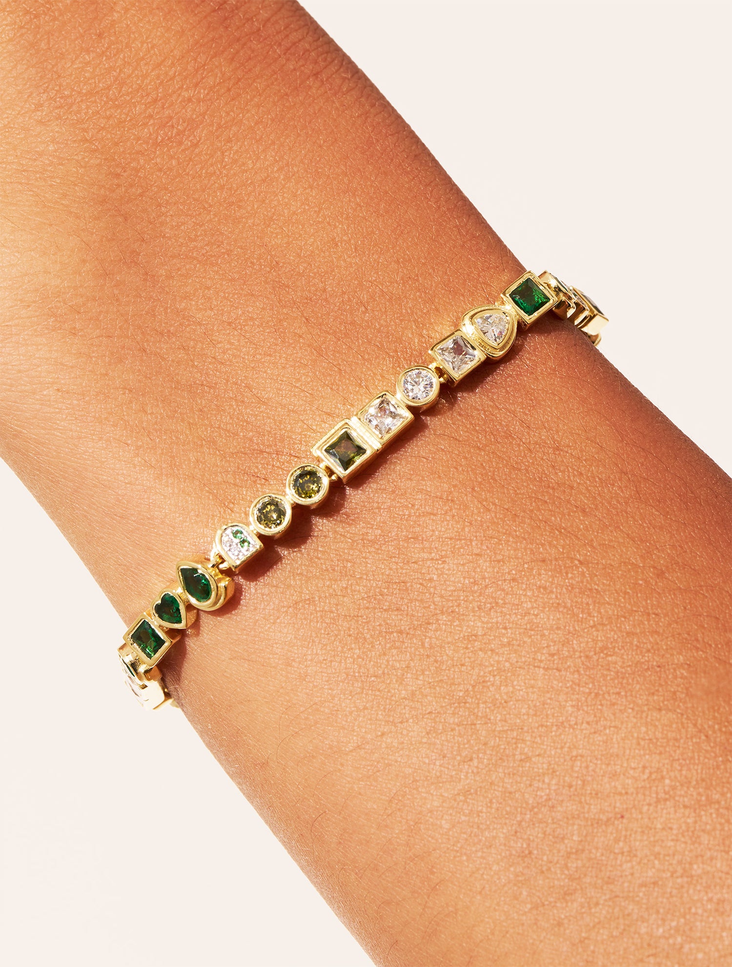 Bracelet Rivière - Zircons verts