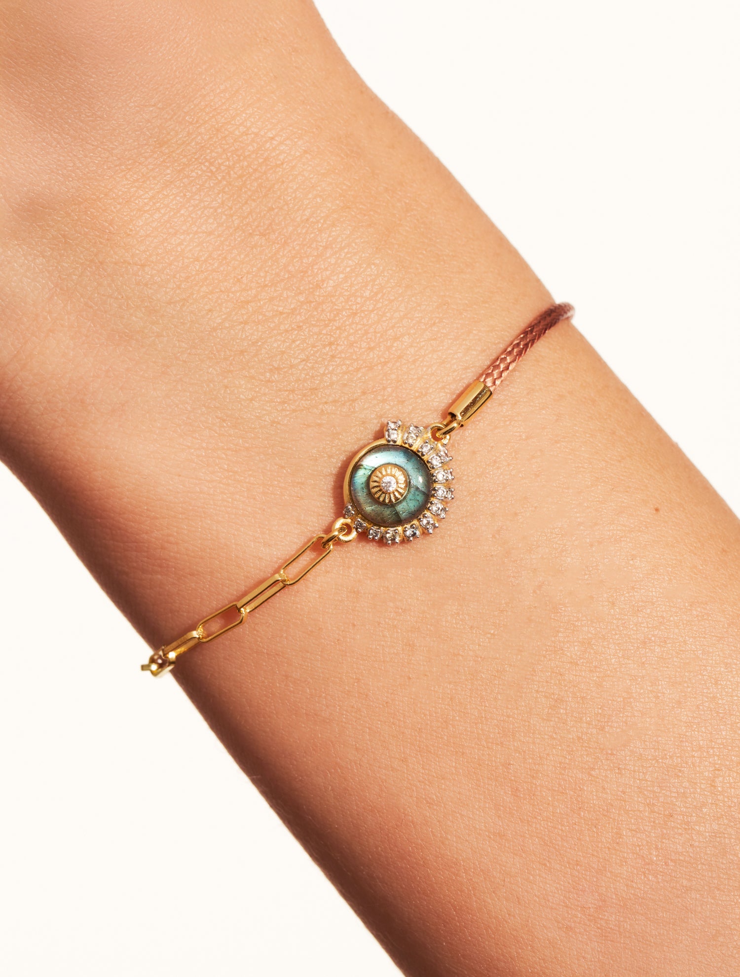 Bracelet coquillage - Beige/Labradorite