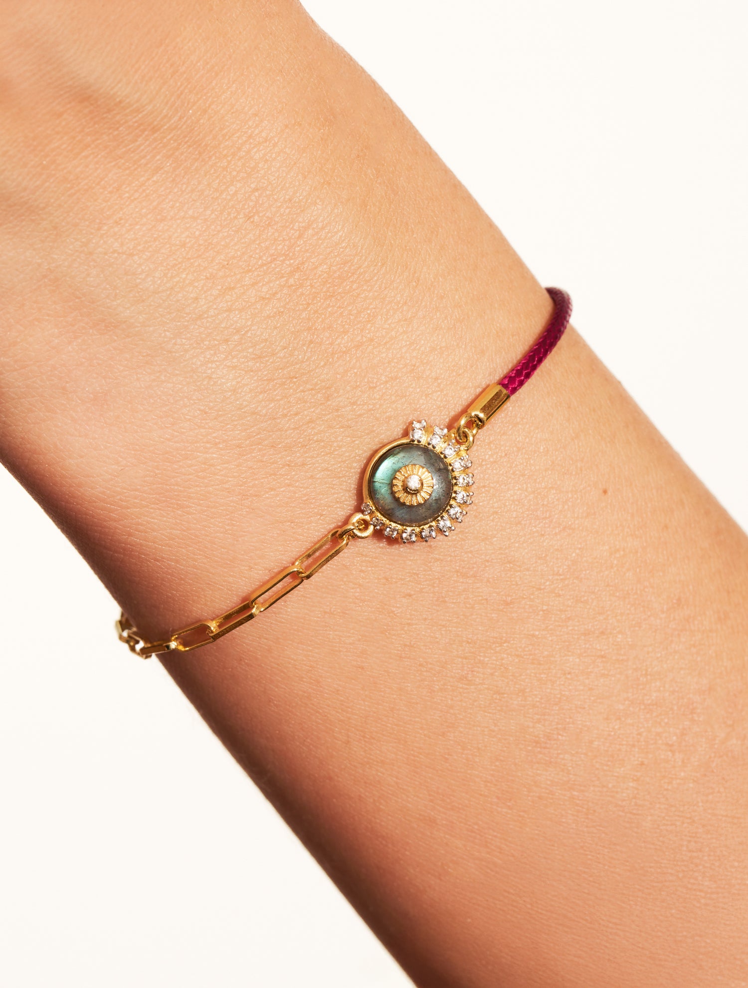 Bracelet coquillage - Bordeaux/Labradorite