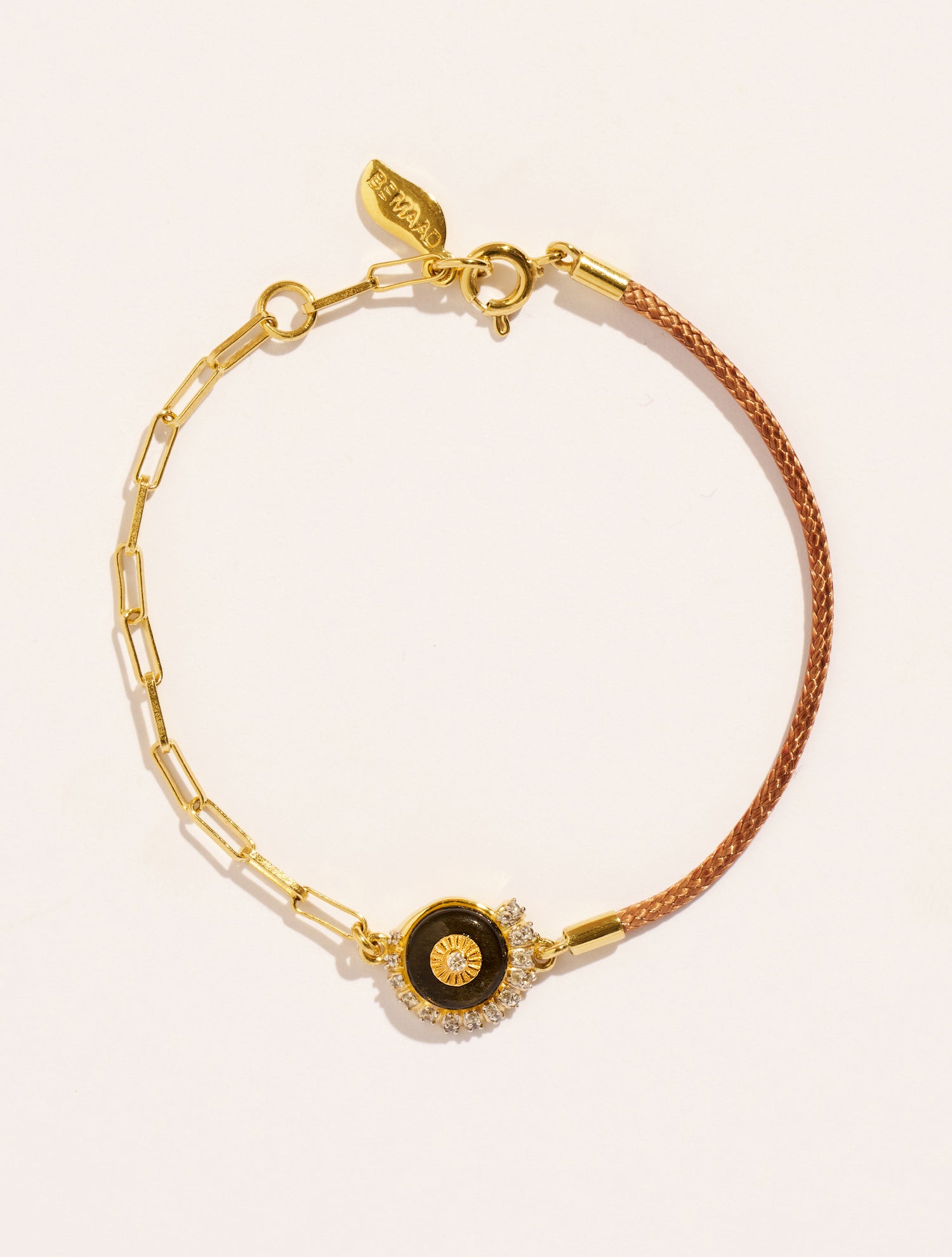 Shell Bracelet - Beige/Gold Obsidian