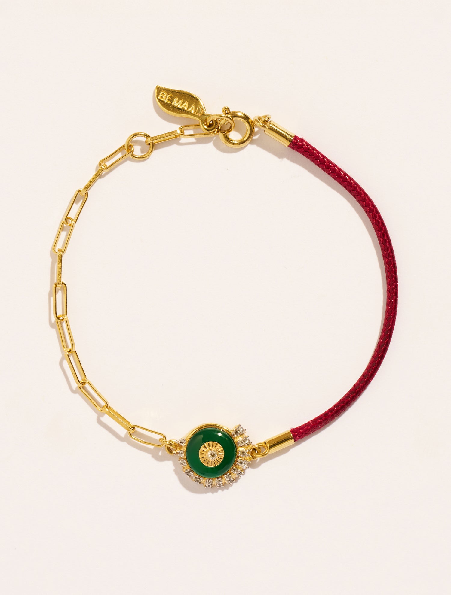 Bracelet coquillage - Bordeaux/Onyx vert