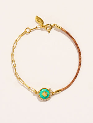 Bracelet coquillage - Beige/Turquoise