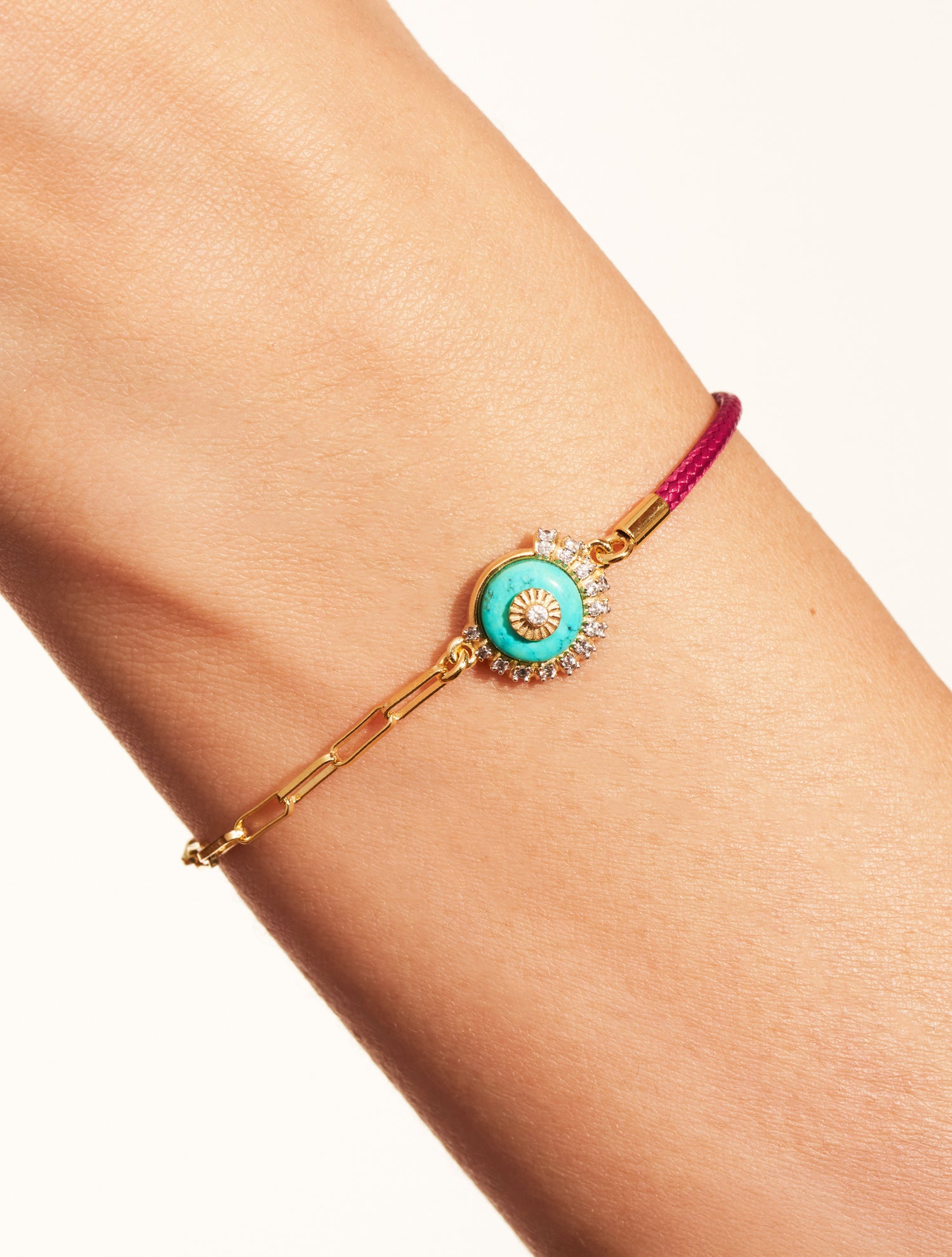 Bracelet coquillage - Bordeaux/Turquoise