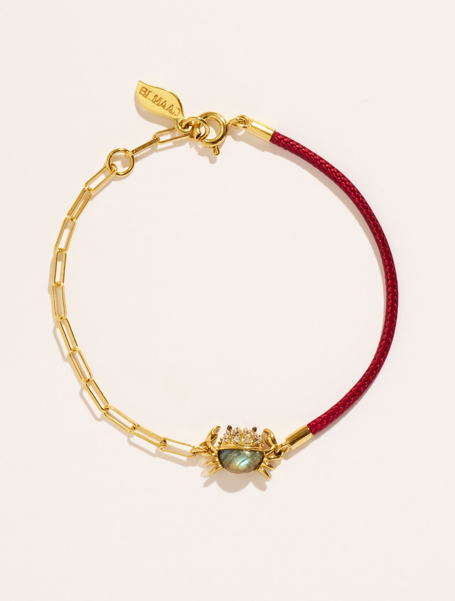 Bracelet Crabe - Bordeaux/Labradorite