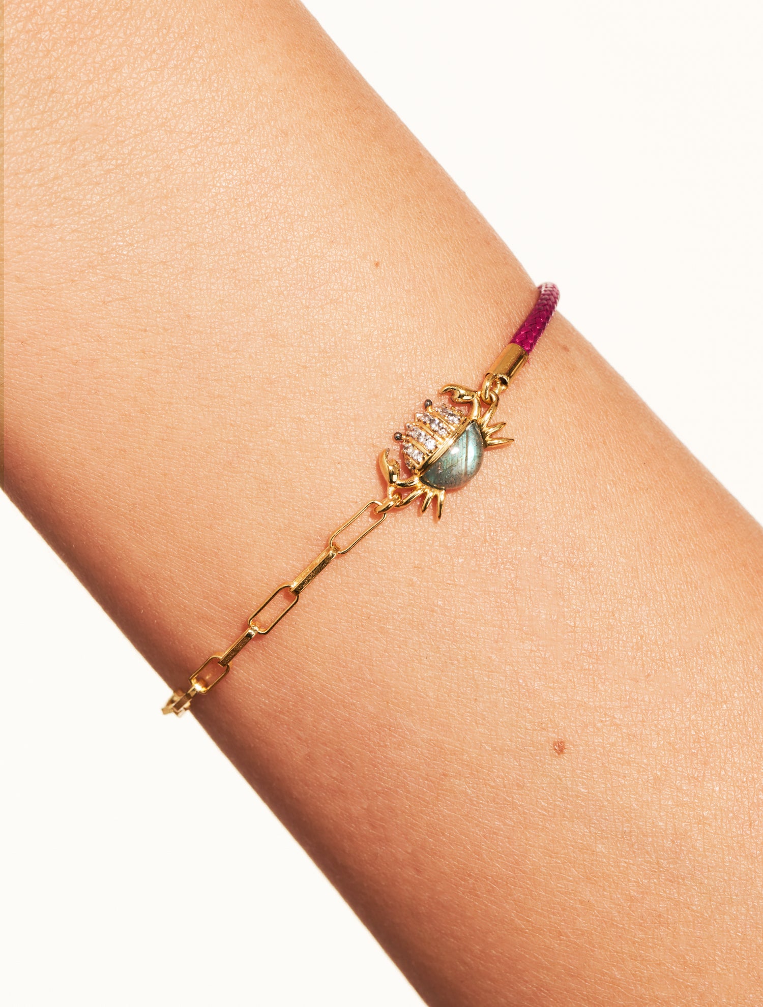 Bracelet Crabe - Bordeaux/Labradorite
