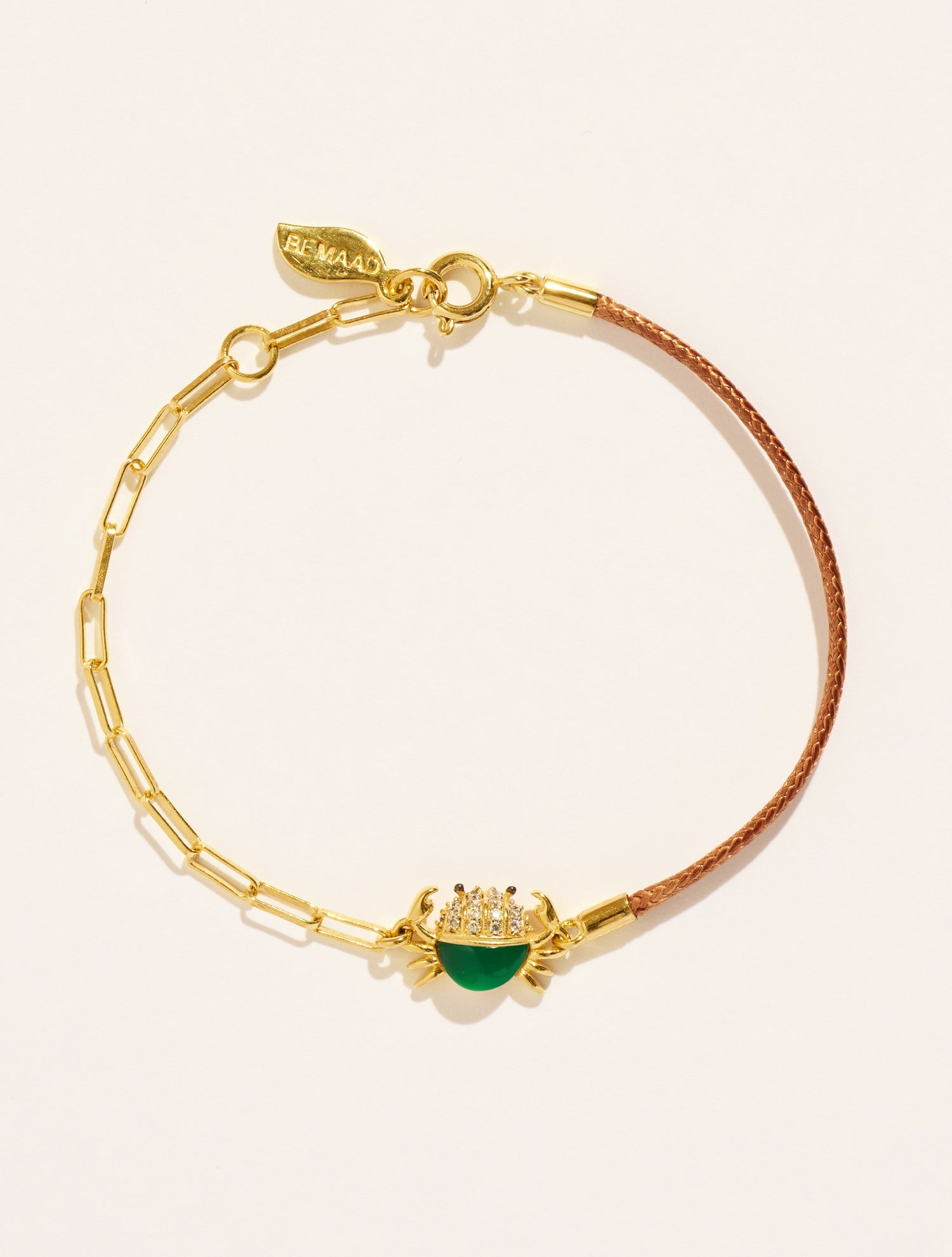 Bracelet Crabe - Beige/Onyx vert