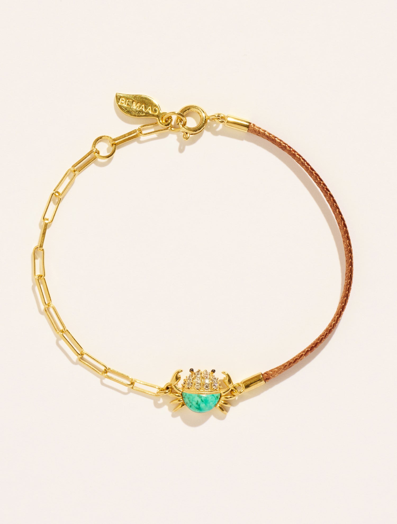 Bracelet Crabe - Beige/Turquoise