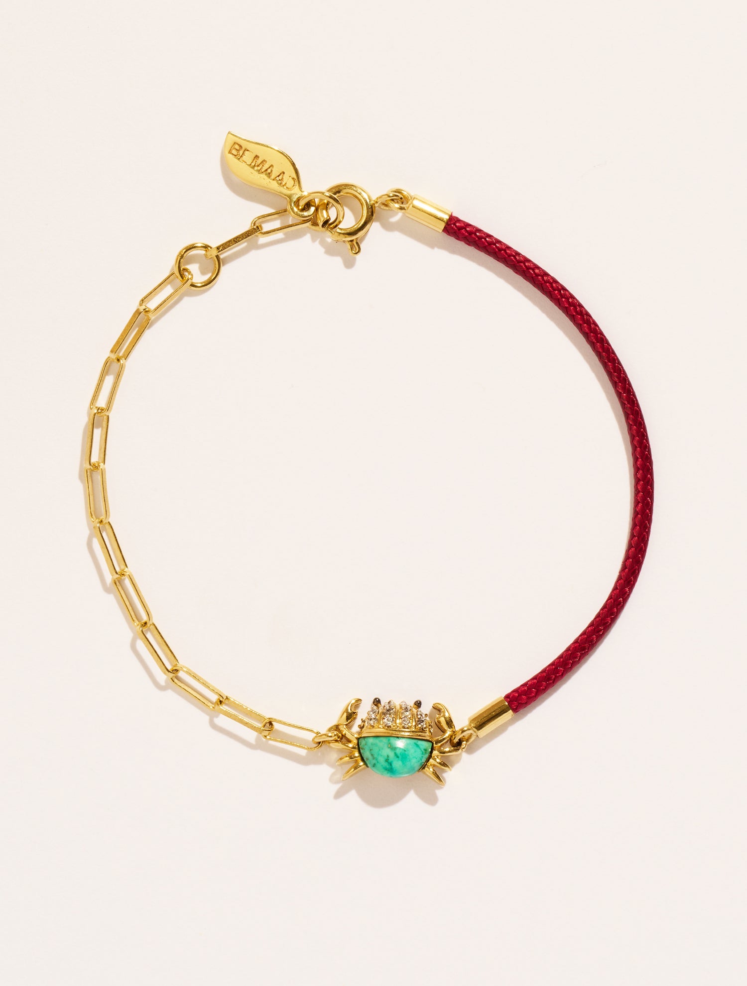 Bracelet Crabe - Bordeaux/Turquoise