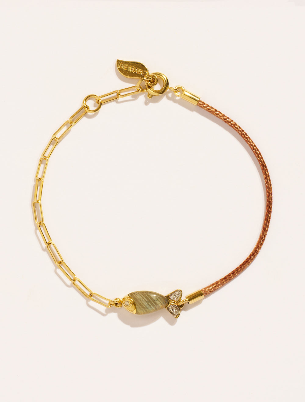 Bracelet poisson - Beige/Labradorite