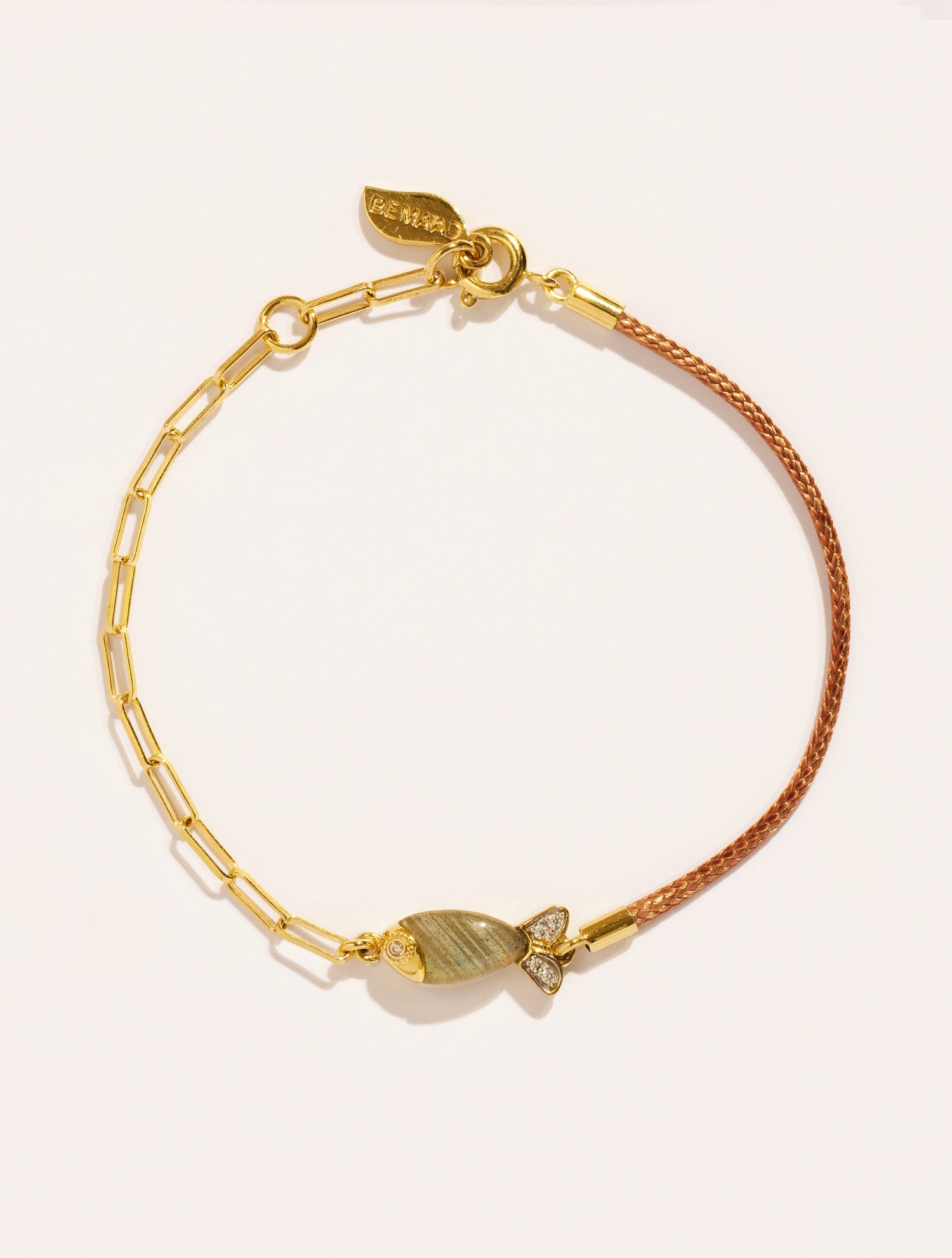 Bracelet poisson - Beige/Labradorite
