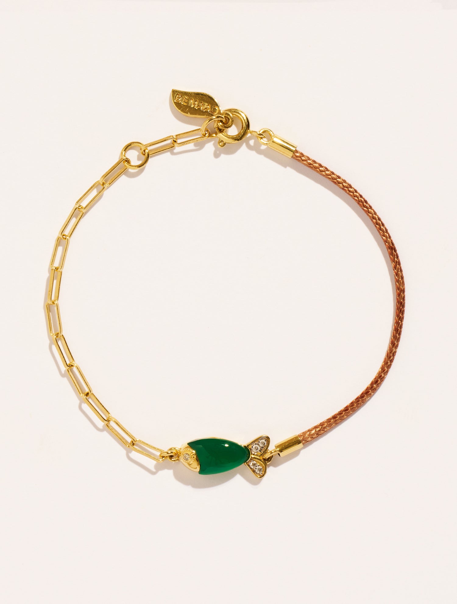 Bracelet poisson - Beige/Onyx vert