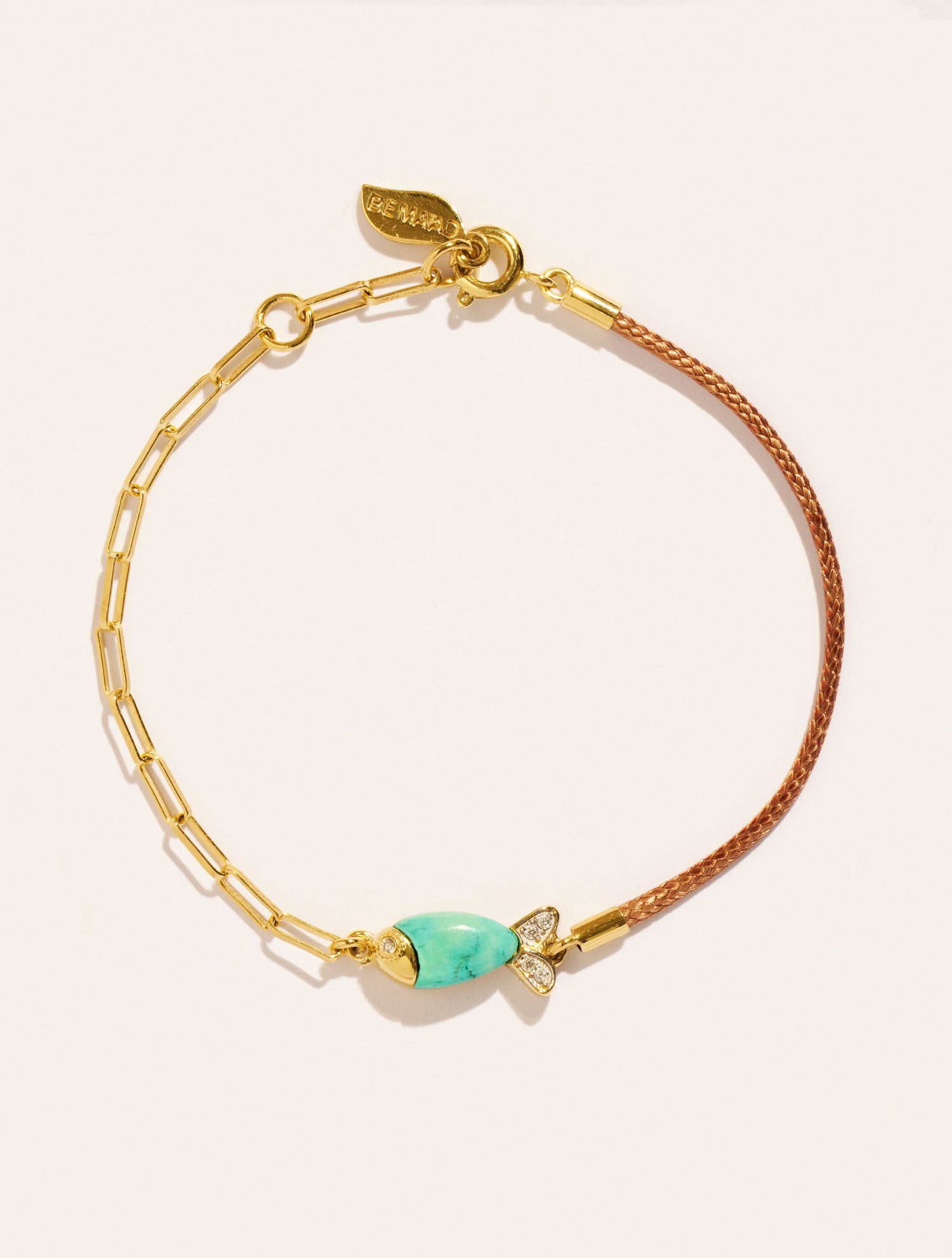 Bracelet poisson - Beige/Turquoise