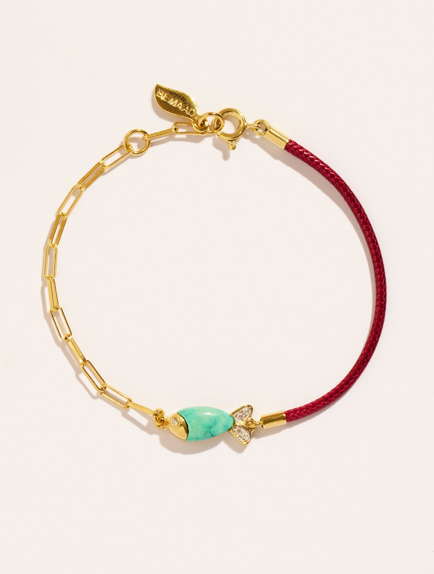 Fish bracelet - Bordeaux/Turquoise