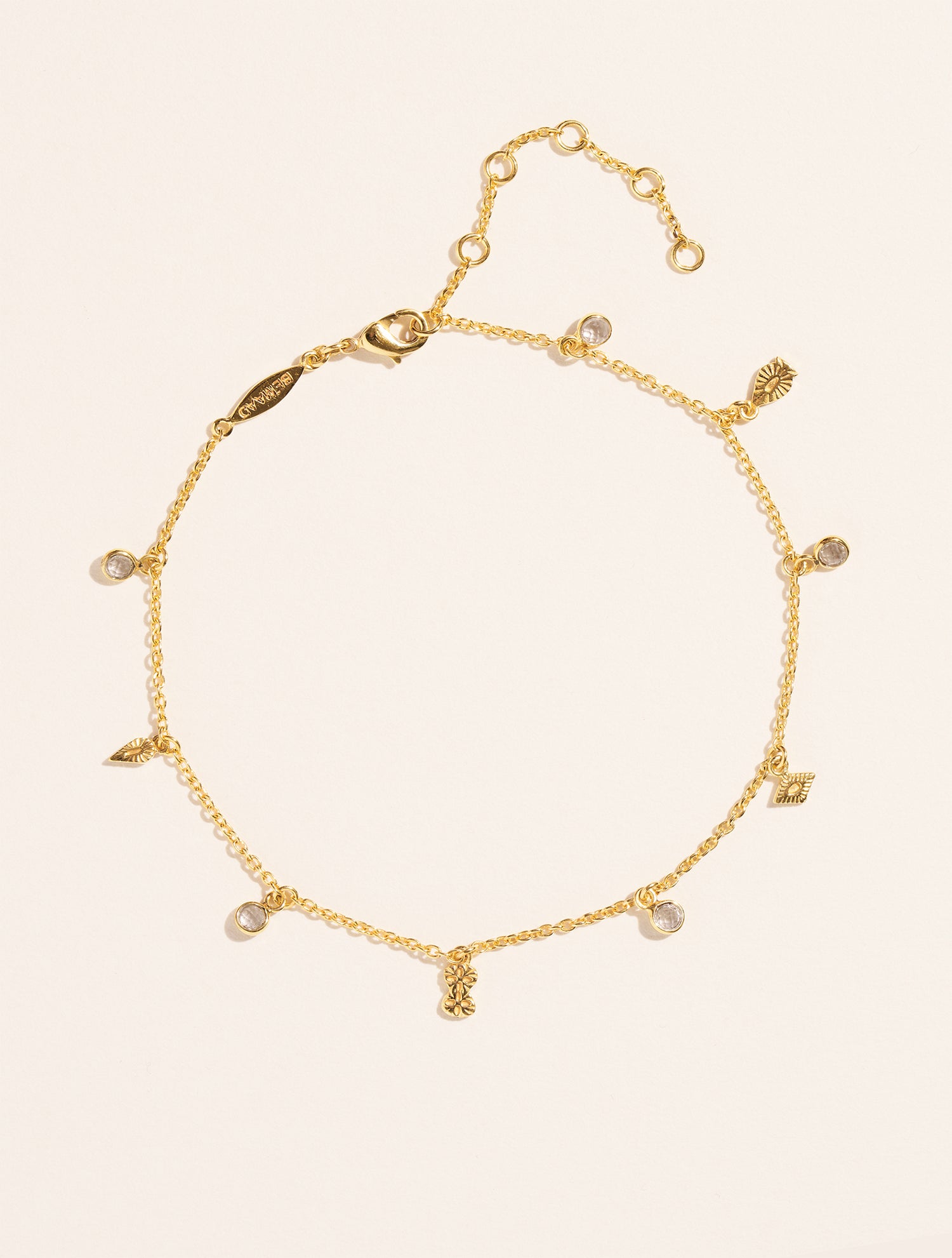 Nati Ankle Bracelet - White Zircons