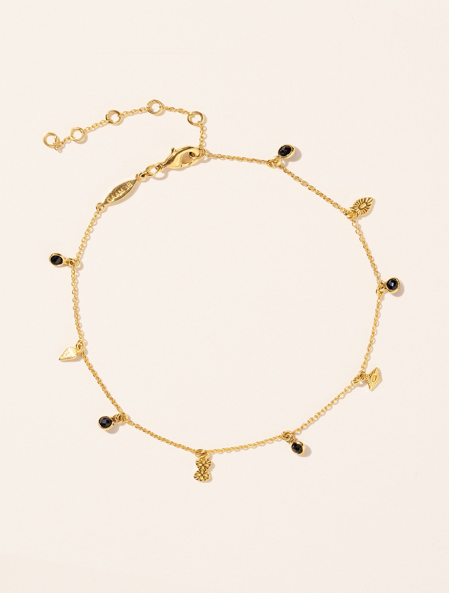 Bracelet de Cheville Nati - Zircons Noirs