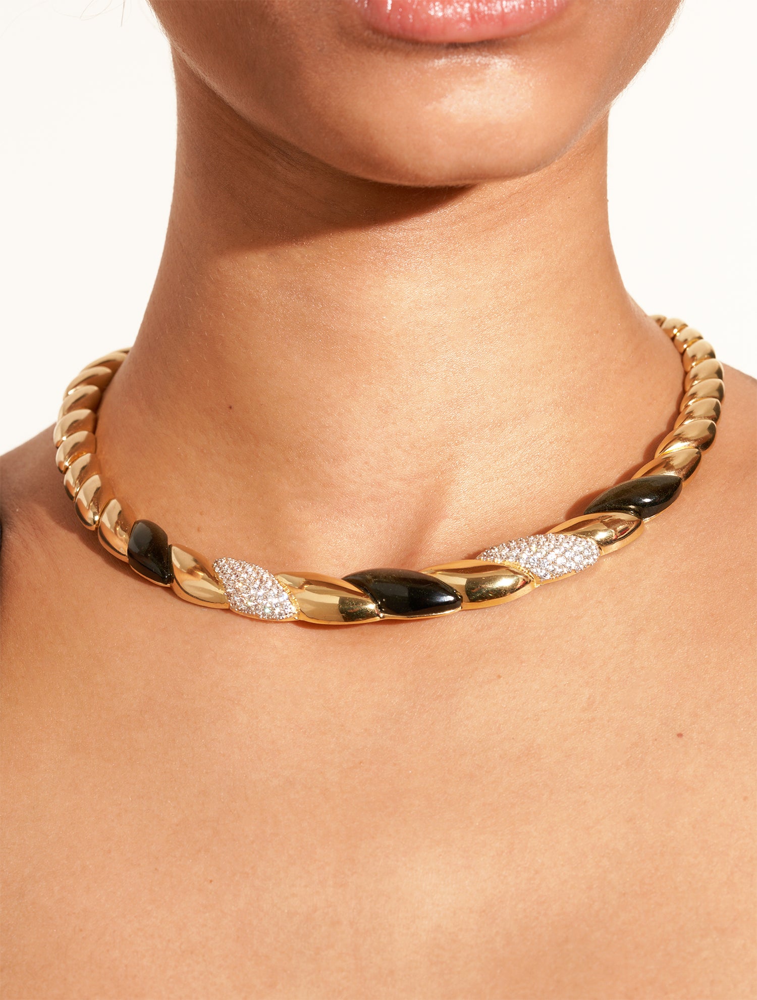 Collier Amenza - Obsidienne Dorée