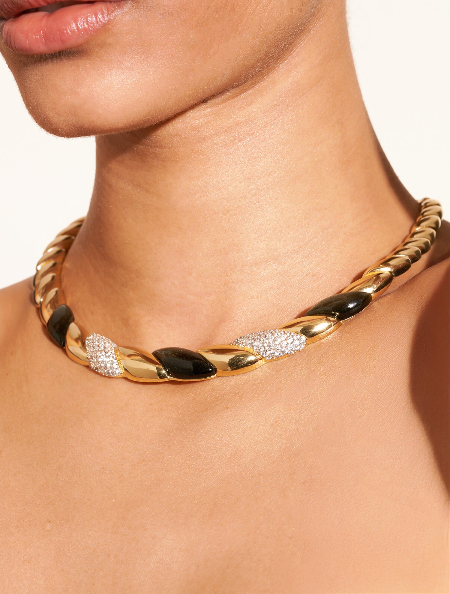 Collier Amenza - Obsidienne Dorée