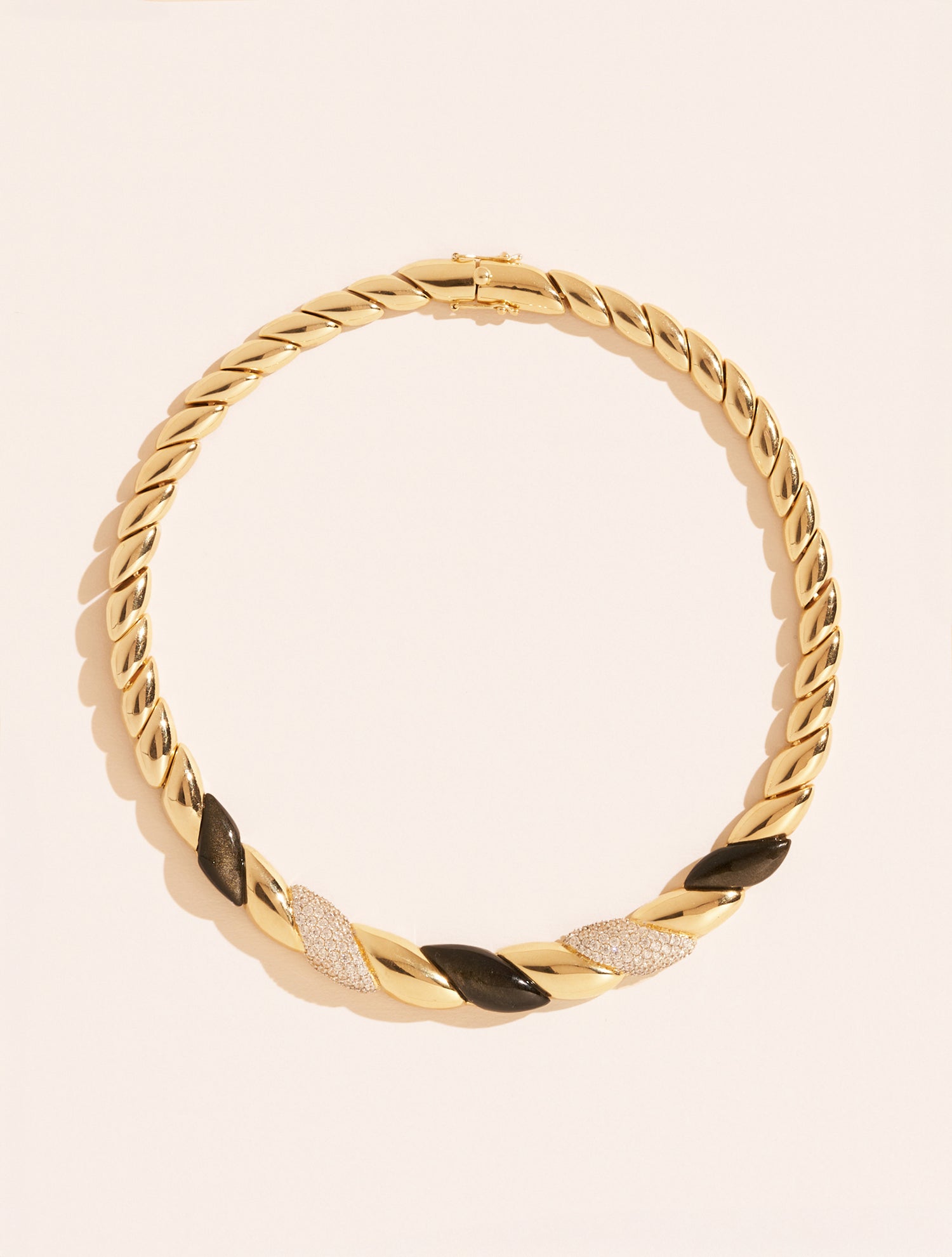 Collier Amenza - Obsidienne Dorée